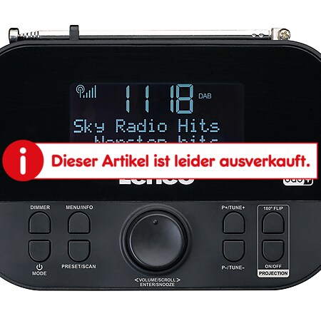 Lenco CR-615BK - DAB+ und FM-Radiowecker mit Zeitprojektion online kaufen  bei Netto