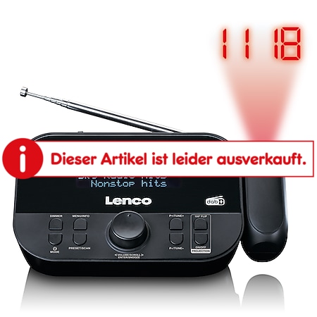 Lenco CR-615BK - DAB+ und FM-Radiowecker mit Zeitprojektion online kaufen  bei Netto