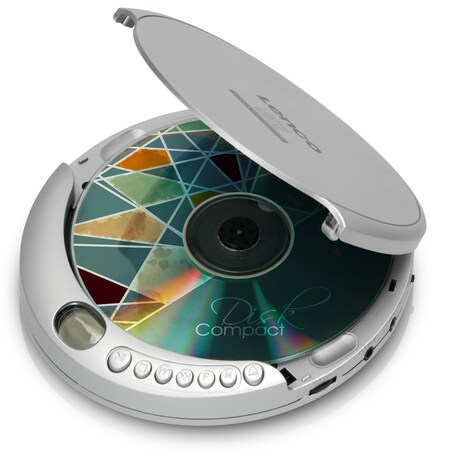 Lenco CD-201SI - Tragbarer CD-Player - - Netto online Hörbuchfunktion - kaufen Akku-Aufladefunktion mit Silber bei Anti-Schock