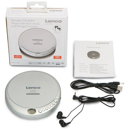 CD-201SI Tragbarer Hörbuchfunktion - CD-Player bei - - Silber kaufen Akku-Aufladefunktion online Lenco Netto - mit Anti-Schock