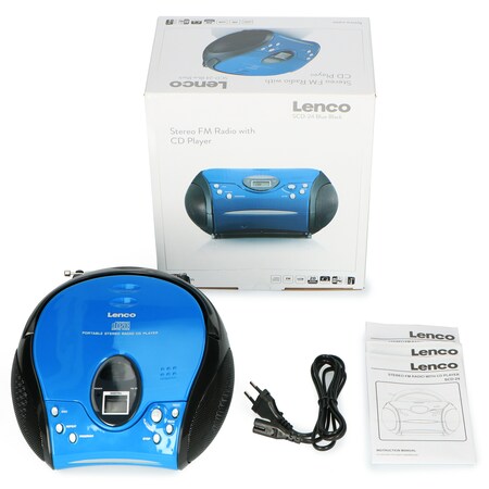 Lenco kaufen Blau/Schwarz Tragbares Netto CD-Player mit - FM-Radio - online bei Blue/Black Kopfhöreranschluß - SCD-24