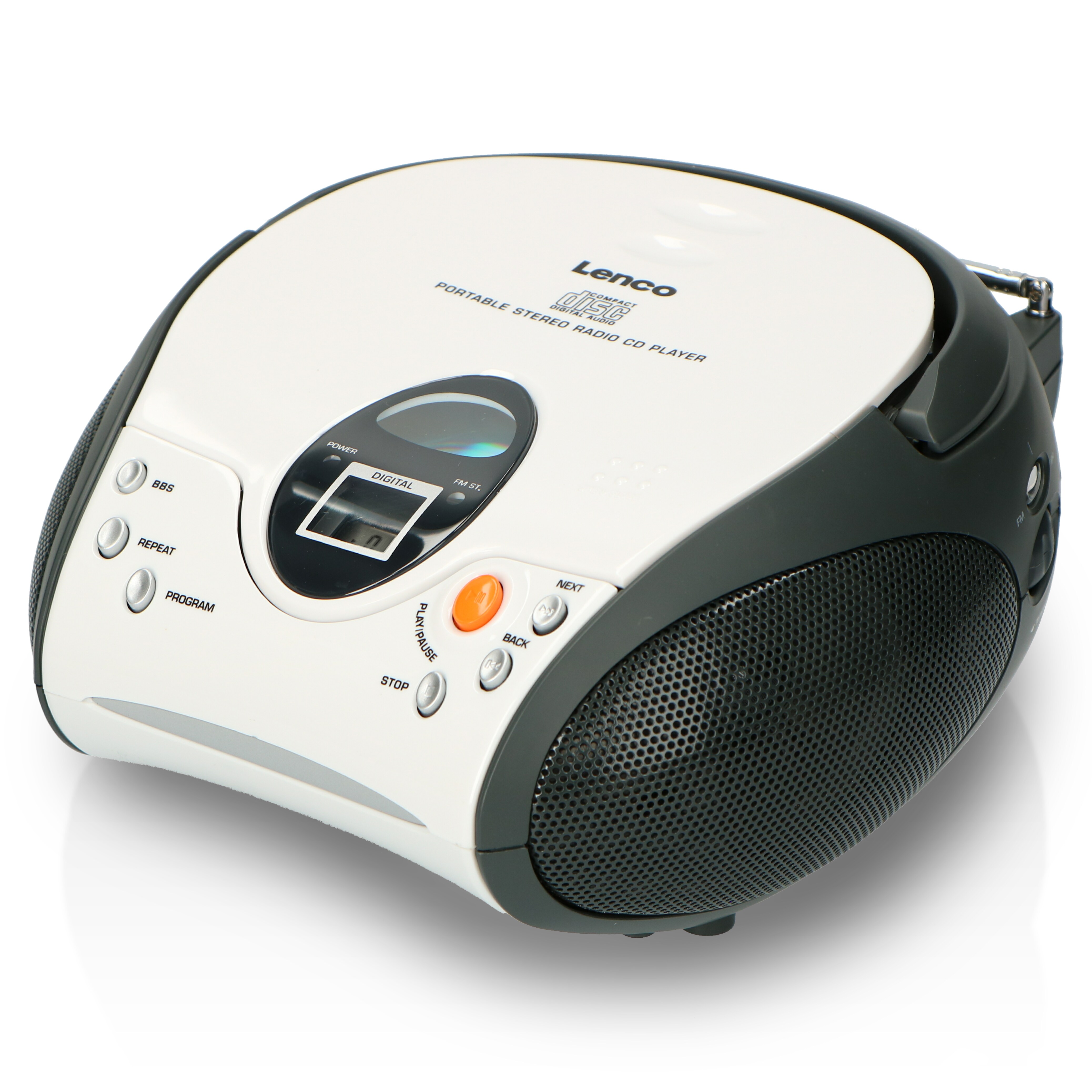 Lenco SCD-24 white - Tragbares FM-Radio mit CD-Player - Kopfh&ouml;reranschlu&szlig; - Wei&szlig; - Bild 1