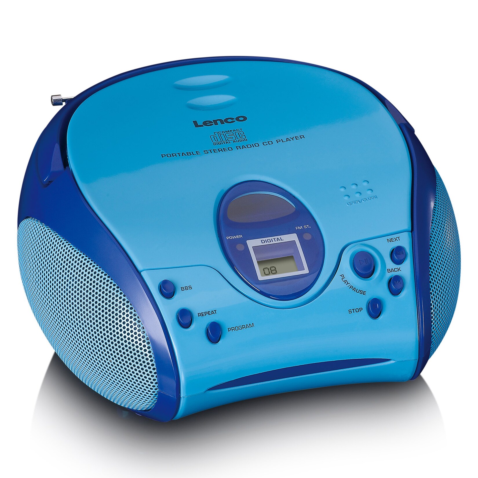 Lenco SCD-24BU kids – Tragbares FM-Radio mit CD-Player – Kopfhöreranschluß – Blau | 08711902044925