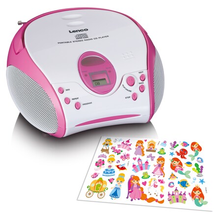 Lenco SCD-24PK Kopfhöreranschluß - mit Tragbares CD-Player kids - kaufen - FM-Radio online Netto bei Pink