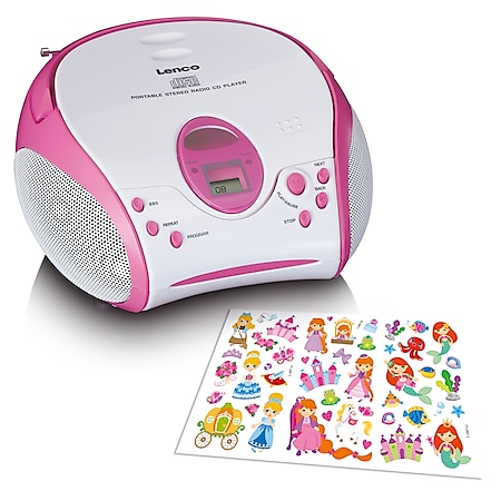 Lenco SCD-24PK kids - Tragbares FM-Radio mit CD-Player - Kopfhöreranschluß  - Pink online kaufen bei Netto