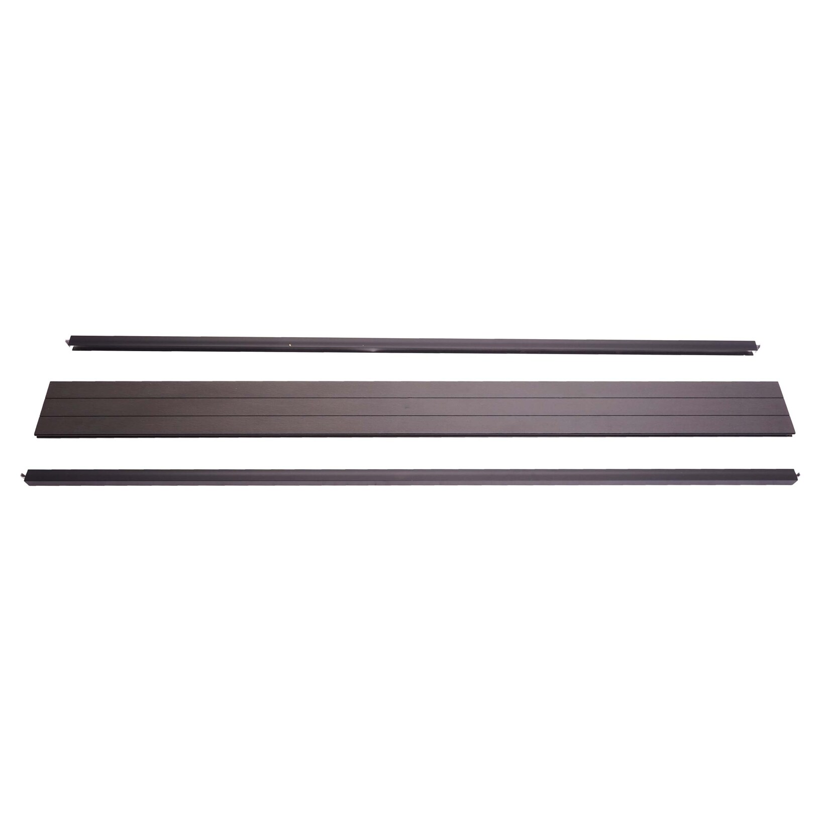 Abschluss-Set für WPC-Sichtschutz Savoie, Abschlussprofil Windschutz, Alu-Pfosten ~ 180cm, anthrazit
