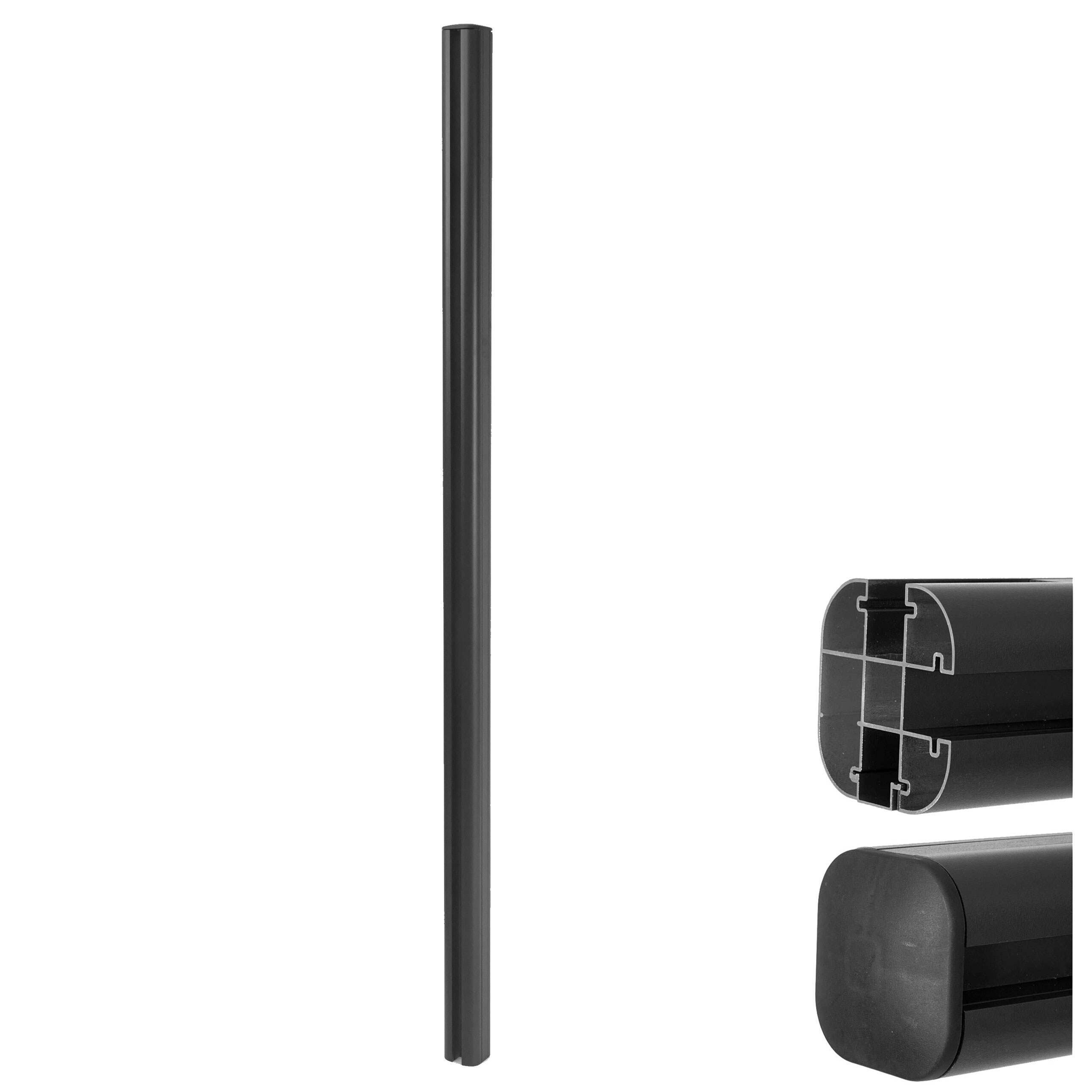 Alu-Pfosten Savoie-WPC-Zaun, Pfeiler Pfahl, Stecksystem ~ 240cm, anthrazit - Bild 1