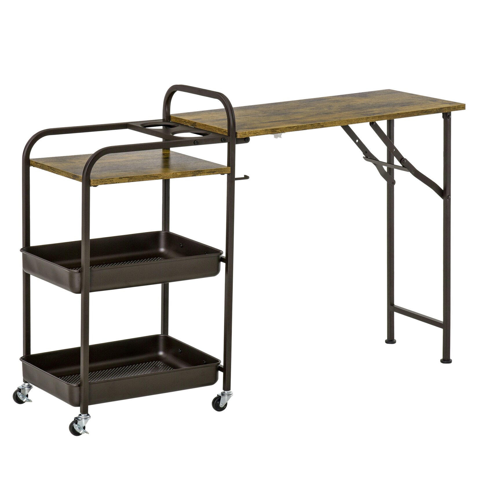 HOMCOM Küchenwagen Spanplatte, Metall | 04251774911436