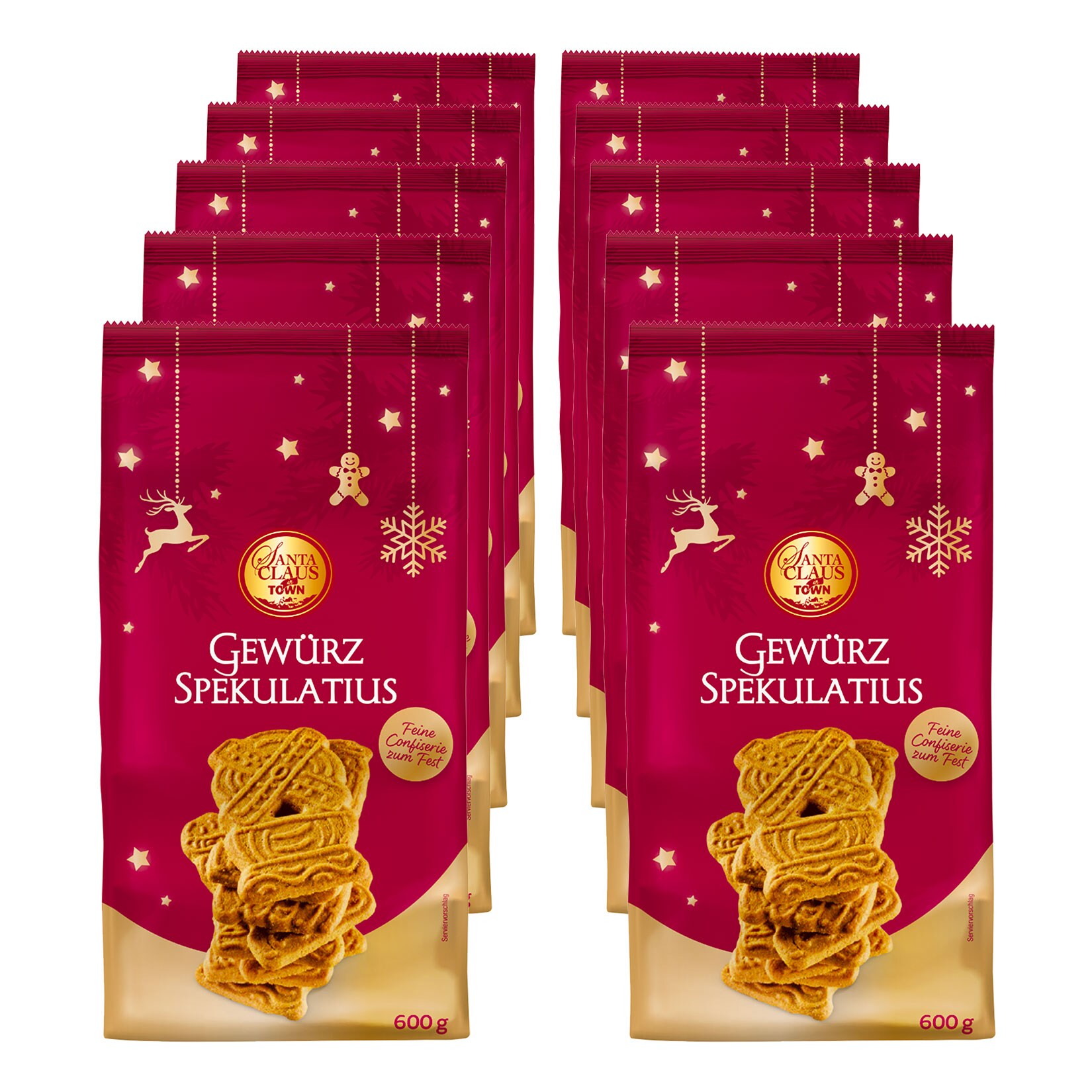 Santa Claus in Town Gew&uuml;rzspekulatius 600 g, 10er Pack - Bild 1