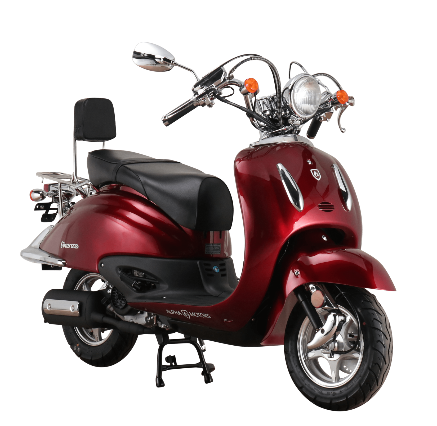 Alpha Motors Motorroller Retro Firenze 50 ccm 45 kmh EURO 5 weinrot