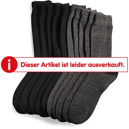 SoC Herren-Socke 10er Pack, GOTS - schwarz/anthrazit - Gr. 39/42 - versch. Farben & Größen - Bild 1