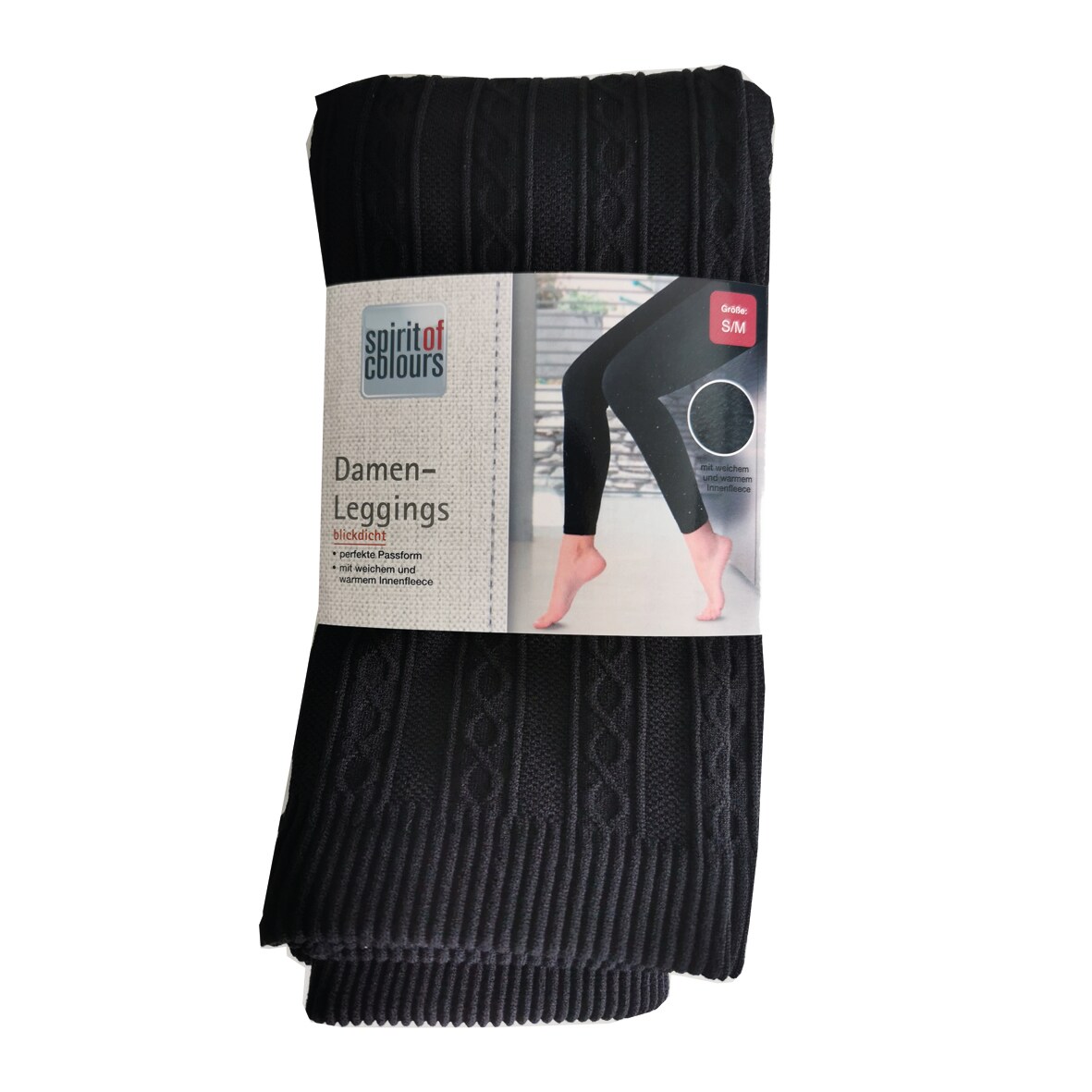 SoC Damen Thermoleggings – schwarz gemustert – Gr. S/M | 04311536502378