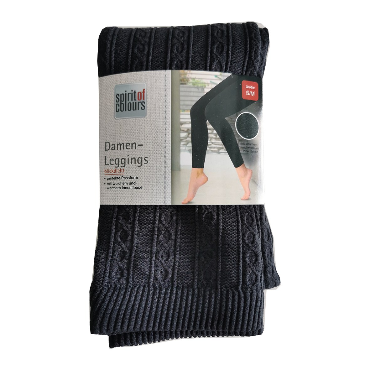 SoC Damen Thermoleggings – anthrazit gemustert – Gr. L/XL | 04311536502408