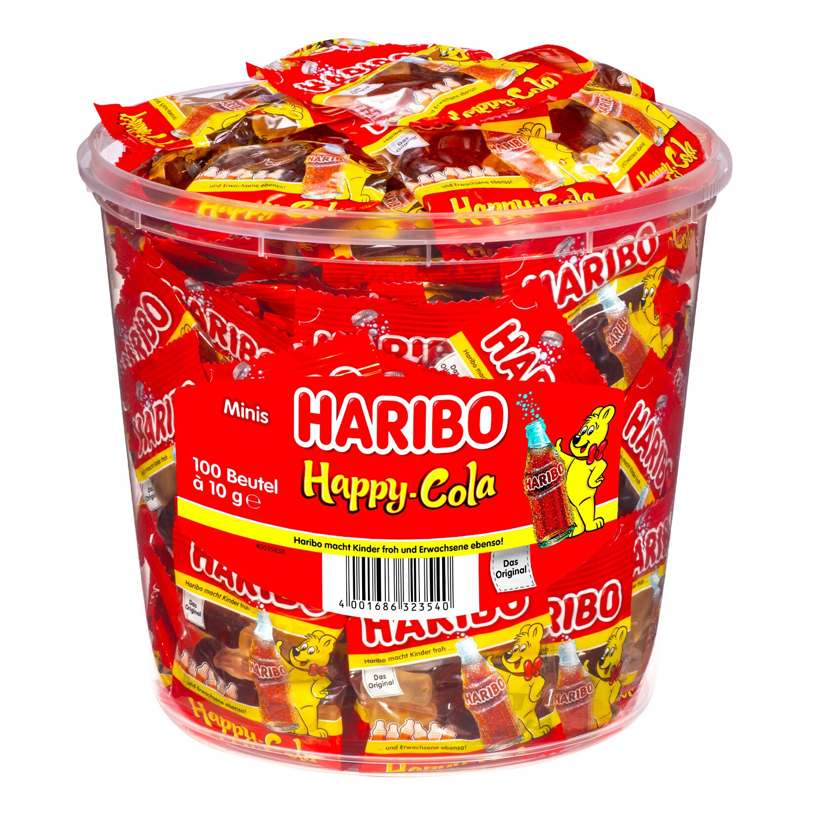Haribo Happy-Cola Minis - 100 St&uuml;ck im Eimer, 1kg - Bild 1