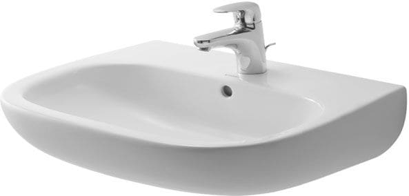 Duravit Waschtisch D-Code 600x460mm mit &Uuml;L, mit HLB, 1 HL, weiss - Bild 1