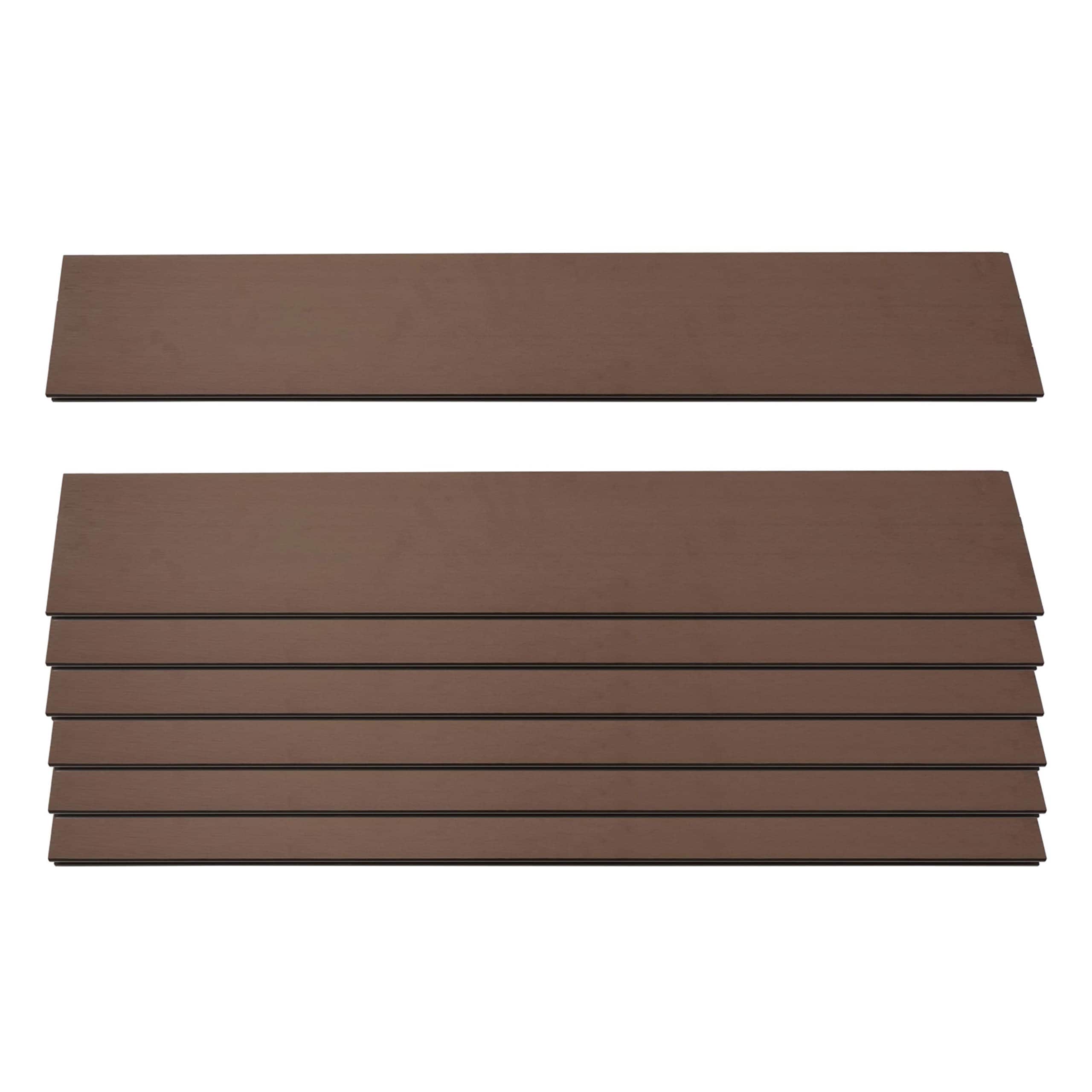 7er Set Latten f&uuml;r WPC-Sichtschutz Savoie, Bretter Windschutz, ca. 1qm, MVG-zertifiziert ~ 90cm, braun - Bild 1