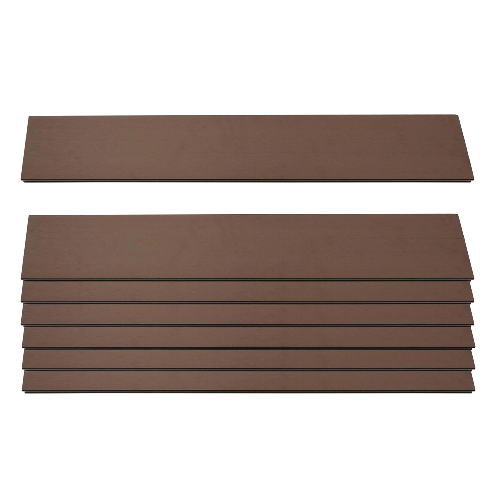 7er Set Latten für WPC-Sichtschutz Savoie, Bretter Windschutz, ca. 1qm, MVG-zertifiziert ~ 90cm, braun