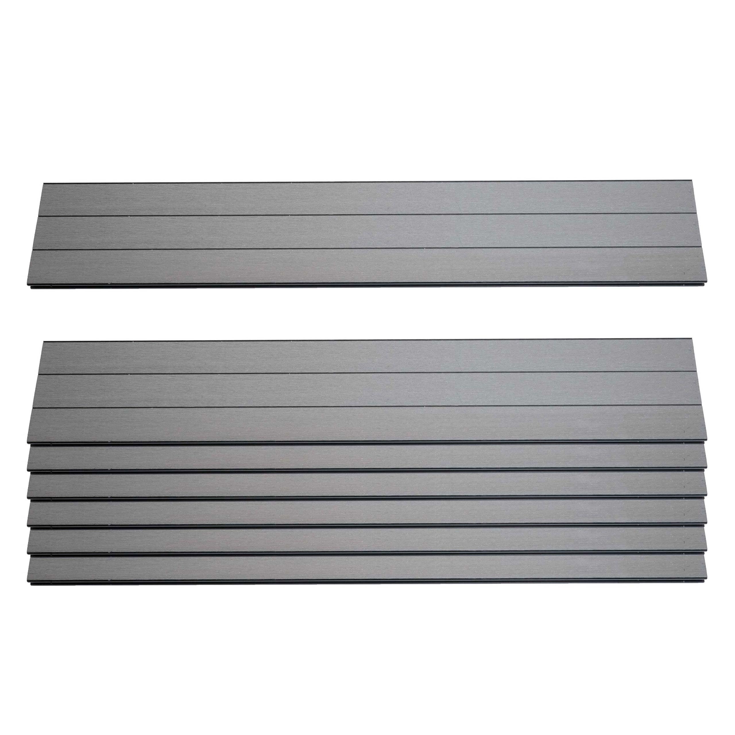 7er Set Latten f&uuml;r WPC-Sichtschutz Savoie, Bretter Windschutz, ca. 1qm, MVG-zertifiziert ~ 90cm, grau - Bild 1