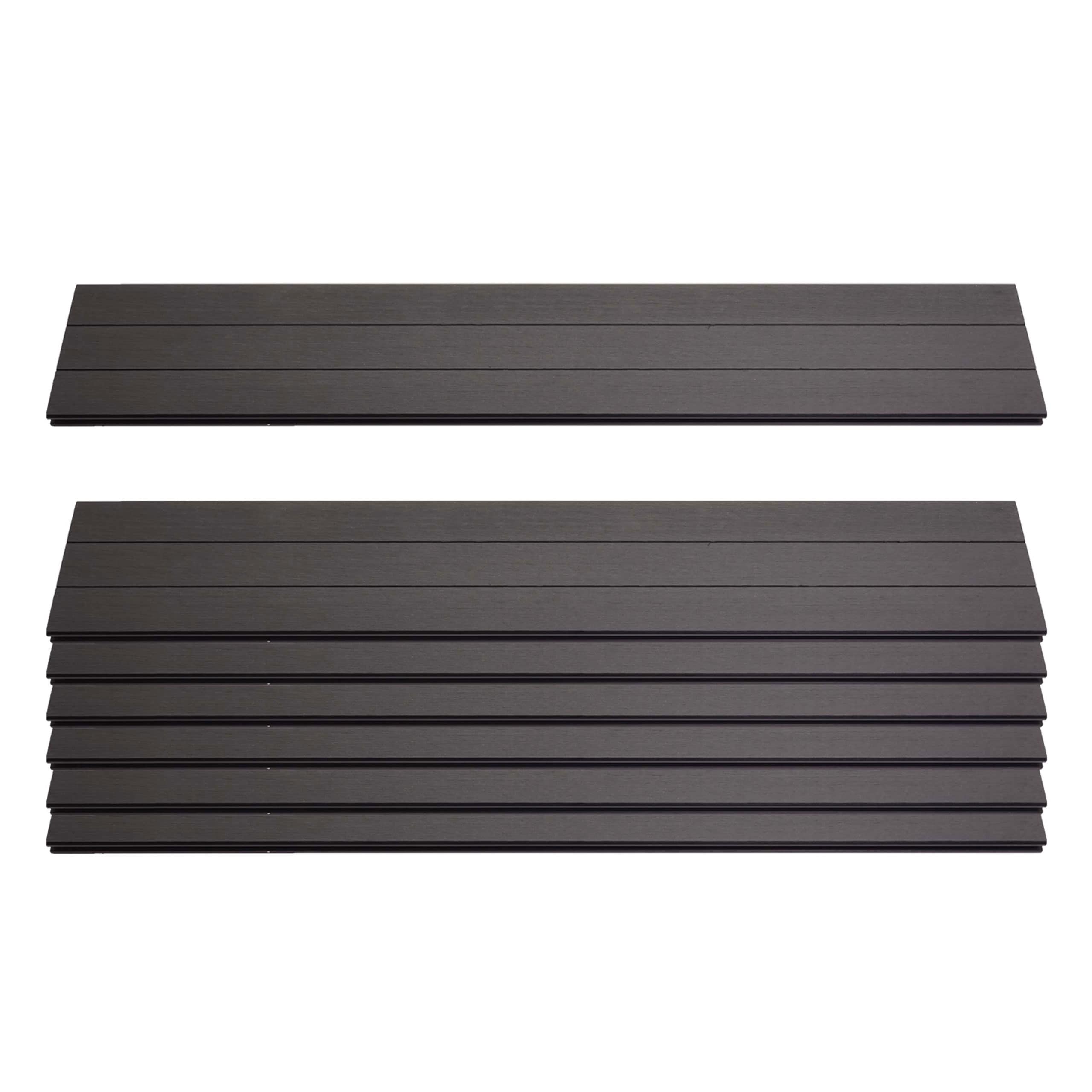 7er Set Latten f&uuml;r WPC-Sichtschutz Savoie, Bretter Windschutz, ca. 1qm, MVG-zertifiziert ~ 90cm, anthrazit - Bild 1