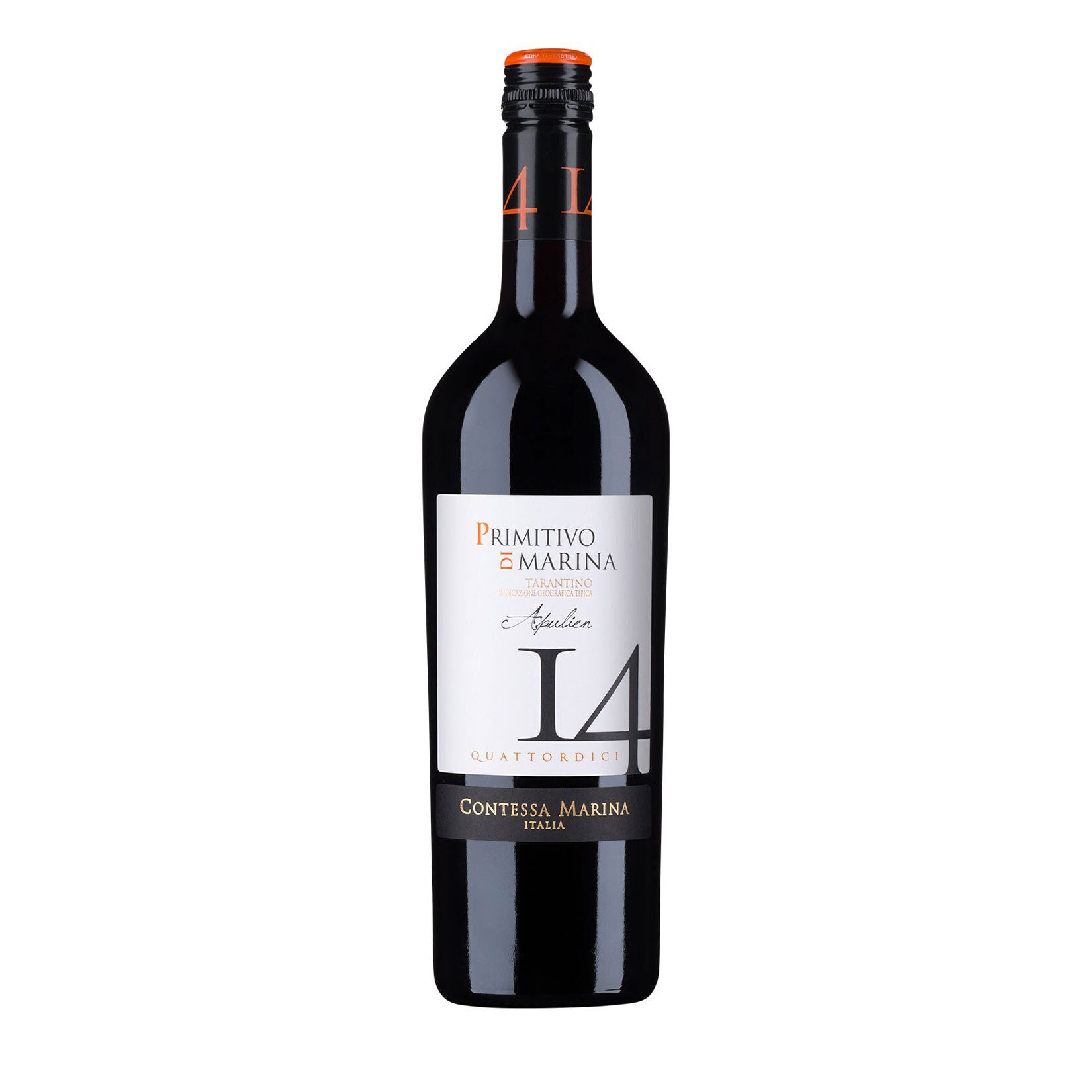 Contessa Marina Primitivo di Marina IGT 14 14,0 % vol 0,75 Liter – Inhalt: 6 Flaschen | 04008954231446
