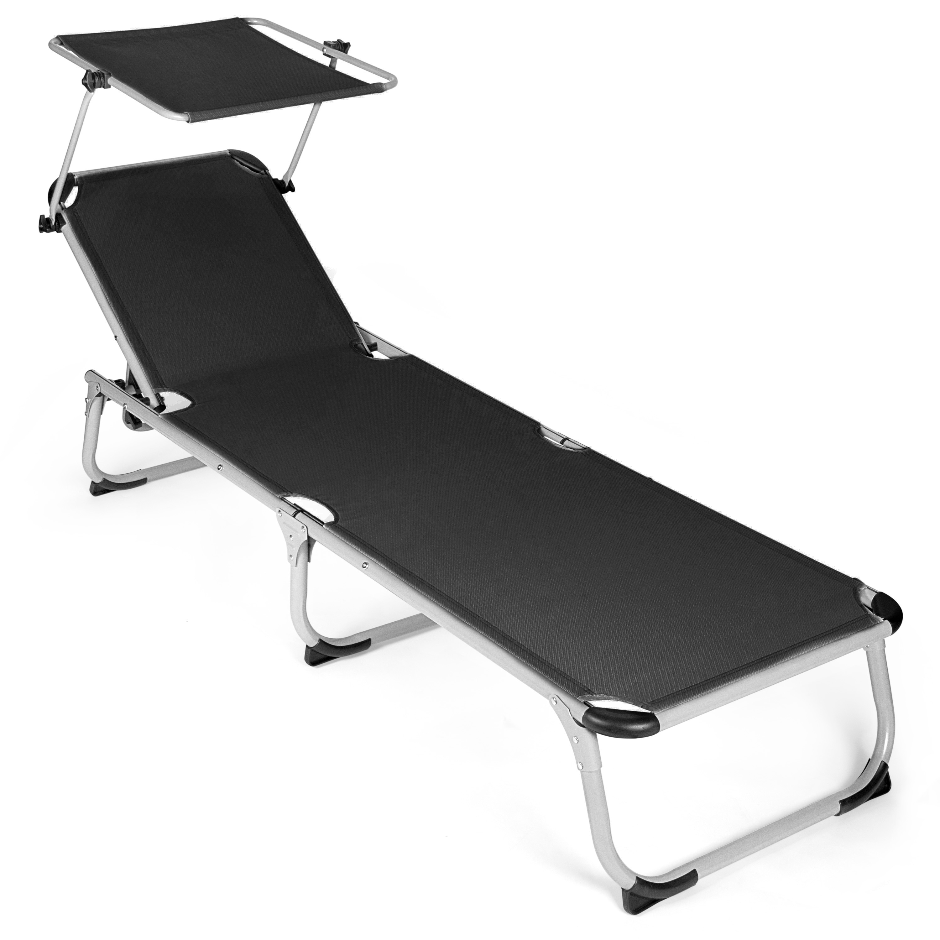 Park Alley Sonnenliege mit Sonnendach PA-5180, schwarz, versch. Farben - Bild 1