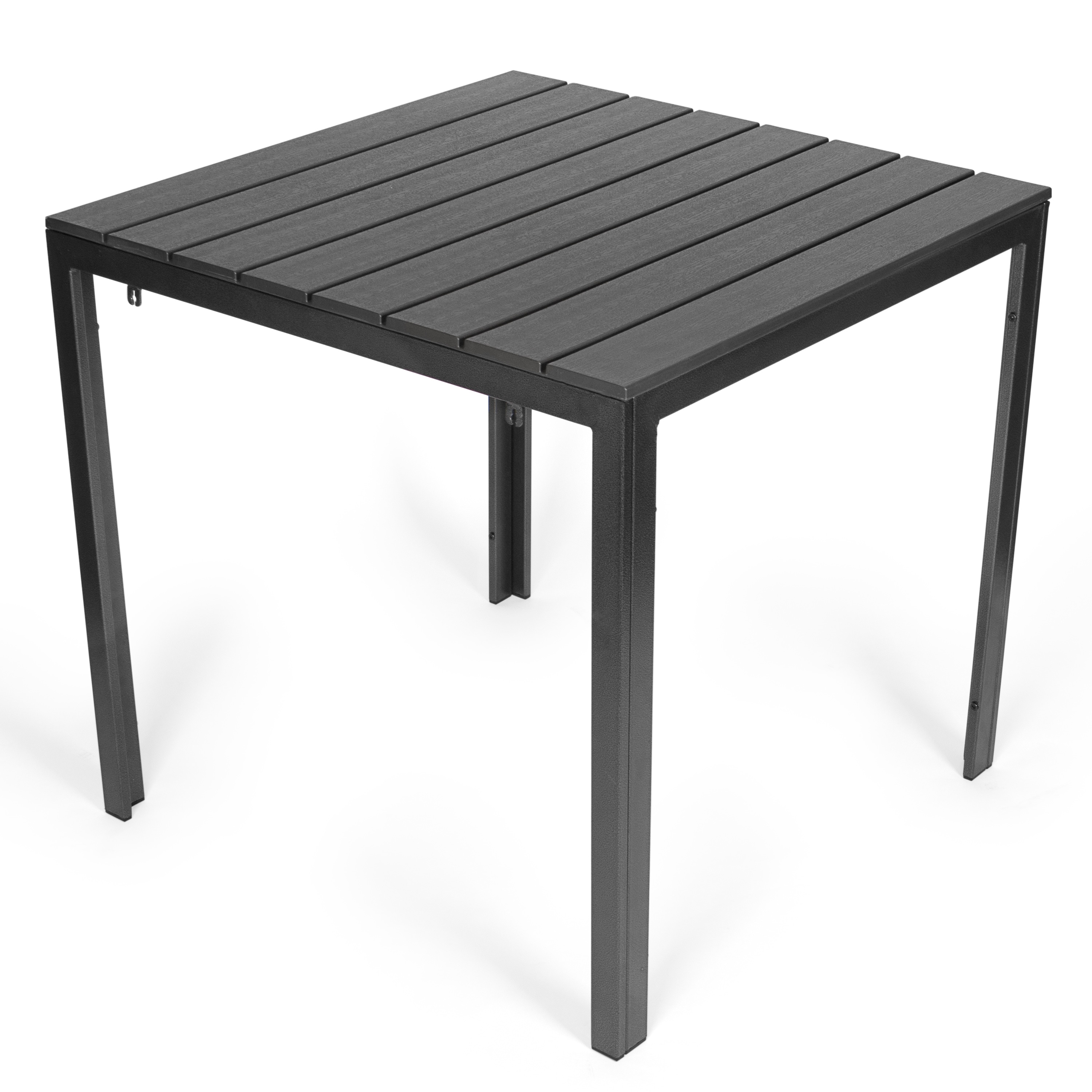 Park Alley HDPE & Stahl Tisch in Holzoptik, schwarz, versch. Farben - Bild 1