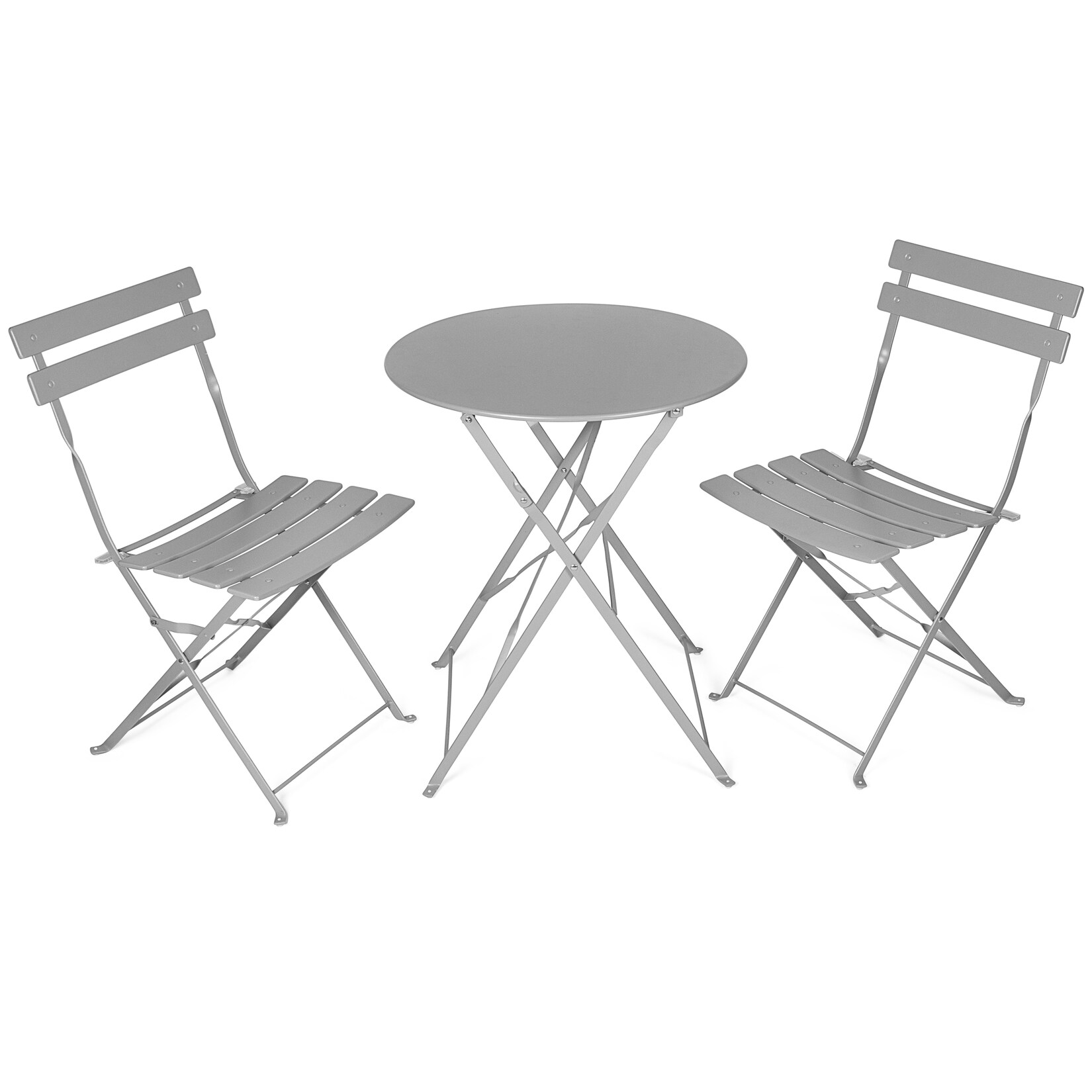 Stahl Bistro Balkon Set, grau, versch. Farben