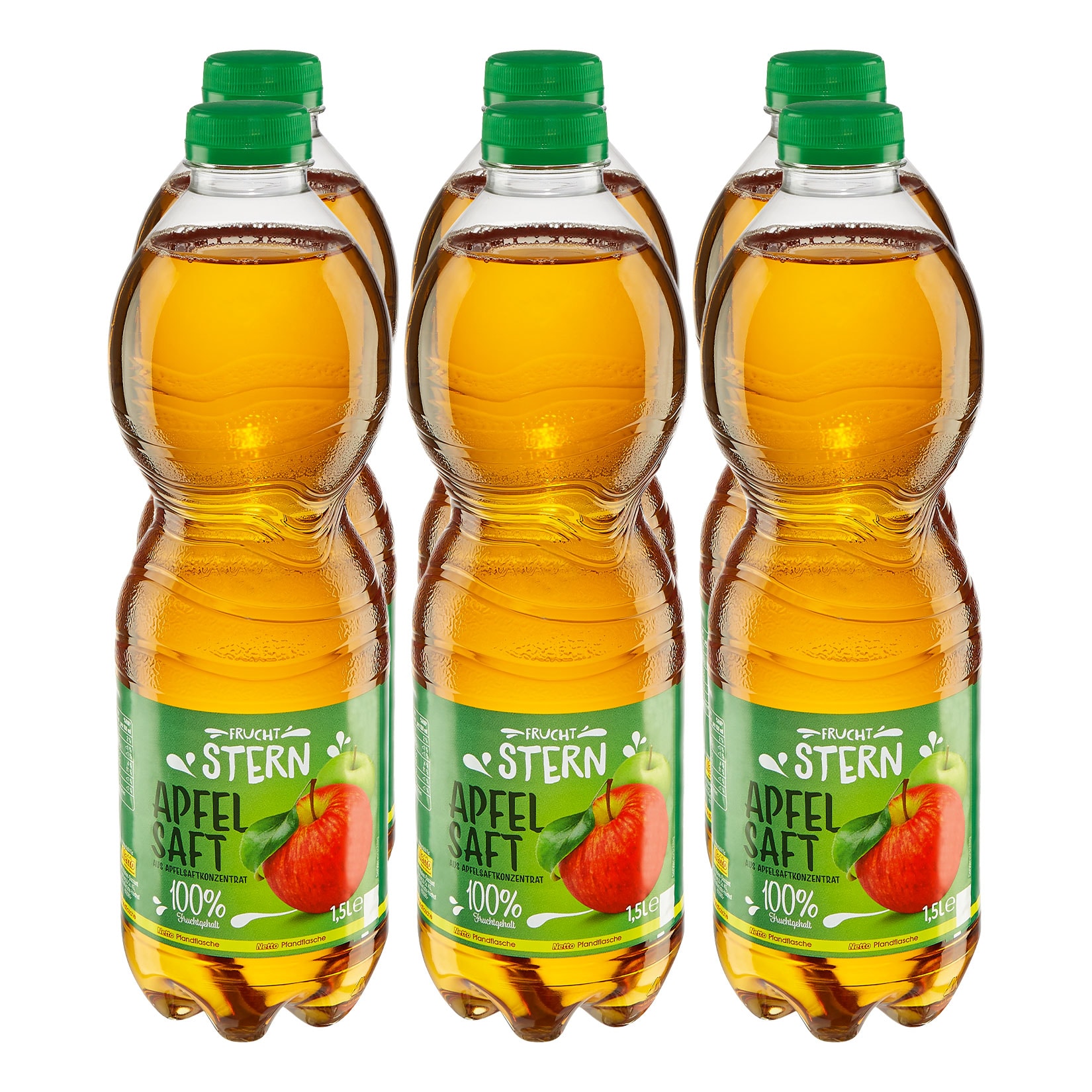 Fruchtstern Apfelsaft 1,5 Liter, 6er Pack - Bild 1