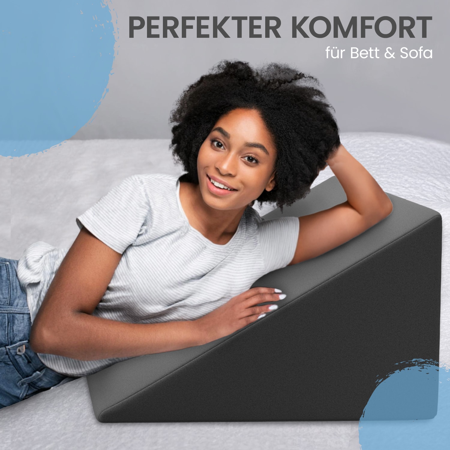 Bett und Sofa Keilkissen, Grau online kaufen bei Netto
