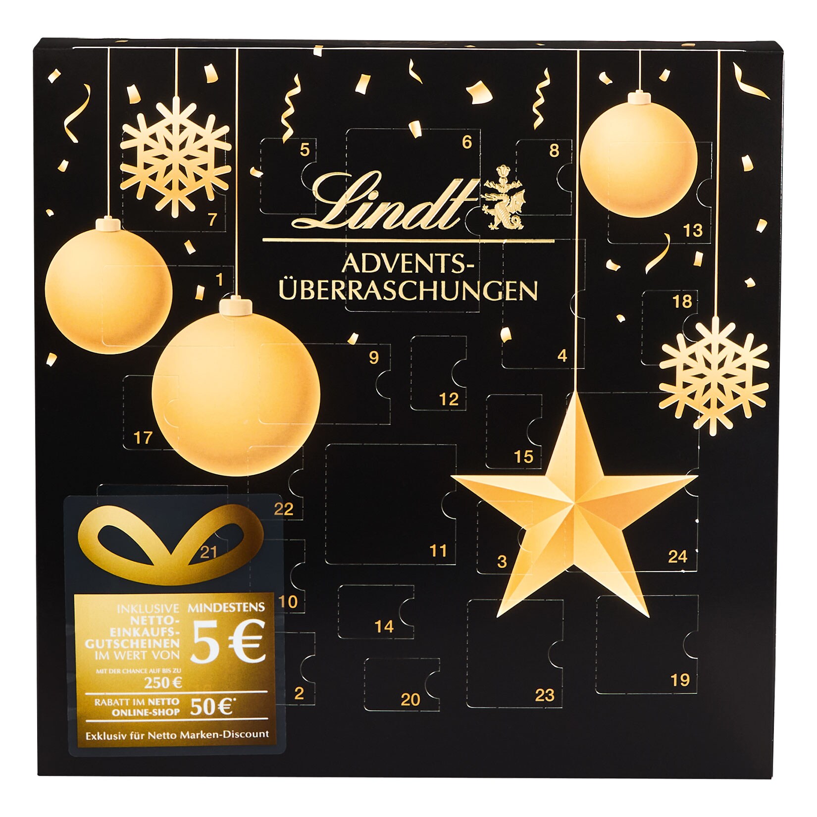 Lindt Advents - &Uuml;berraschungskalender mit Gutschein, 196 g - Bild 1