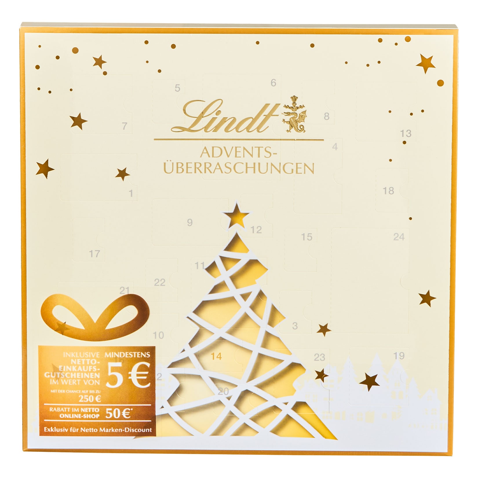 Lindt Advents - &Uuml;berraschungskalender mit Gutschein, 196 g - Bild 1
