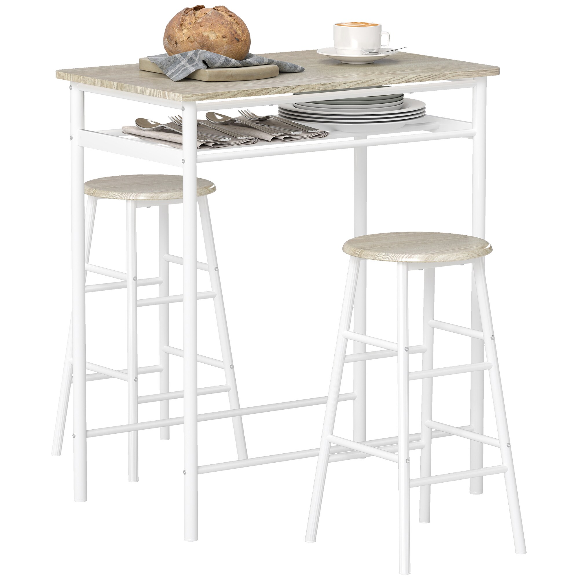 HOMCOM Bartisch Set MDF, Metall - Bild 1