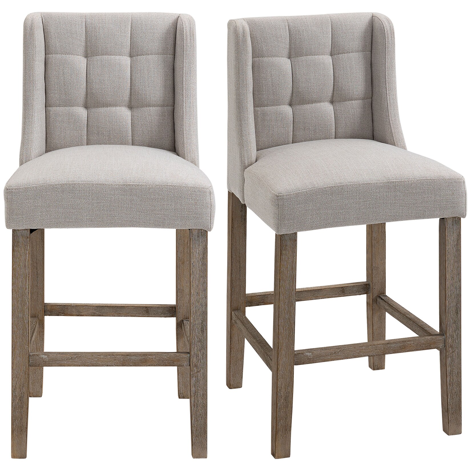 HOMCOM Barhocker Leinen-Touch-Polyester, Gummiholz | 04251774912396