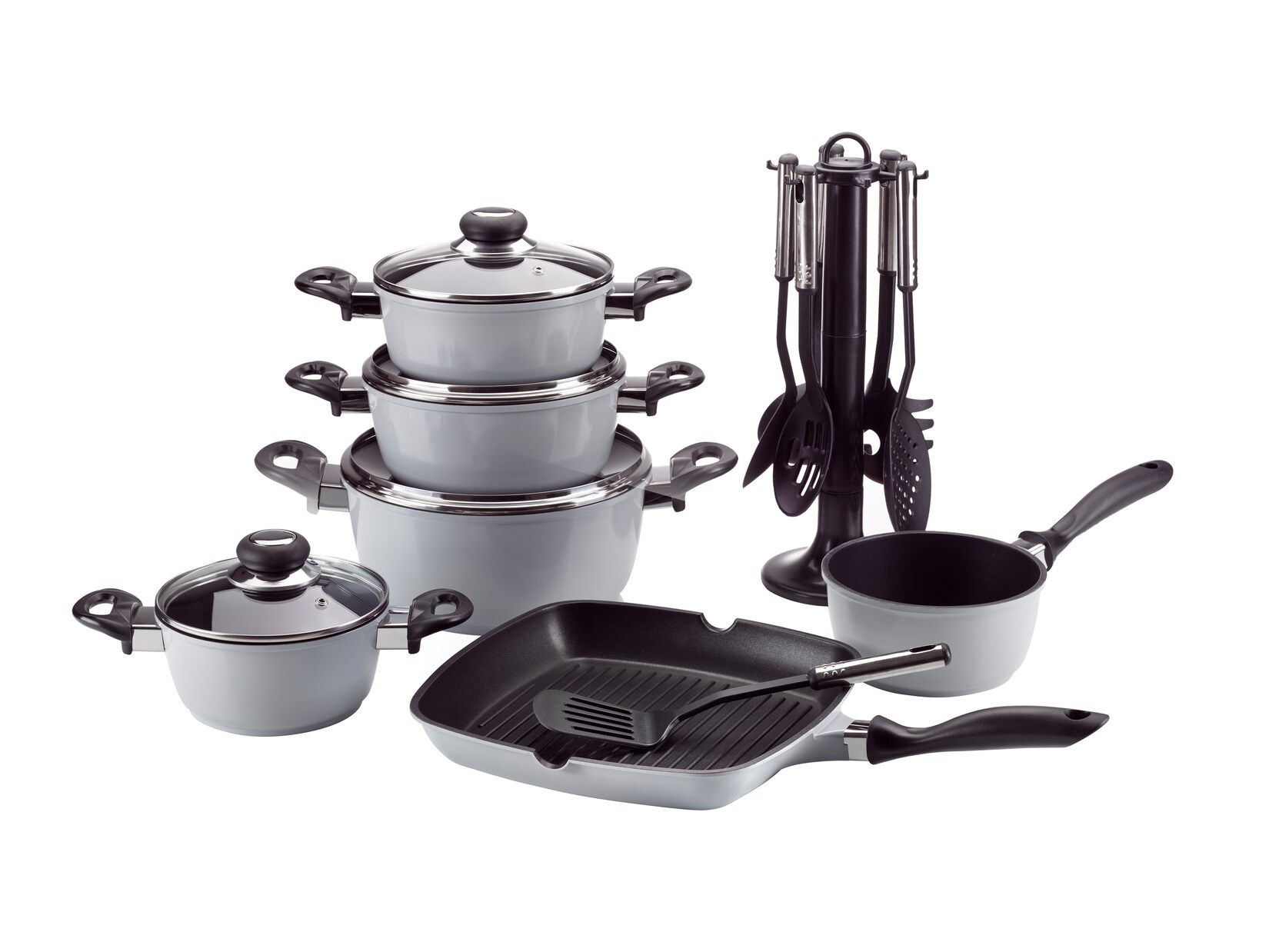 Aluguss- Set 17 tlg. grau, versch. Farben | 04006776123666