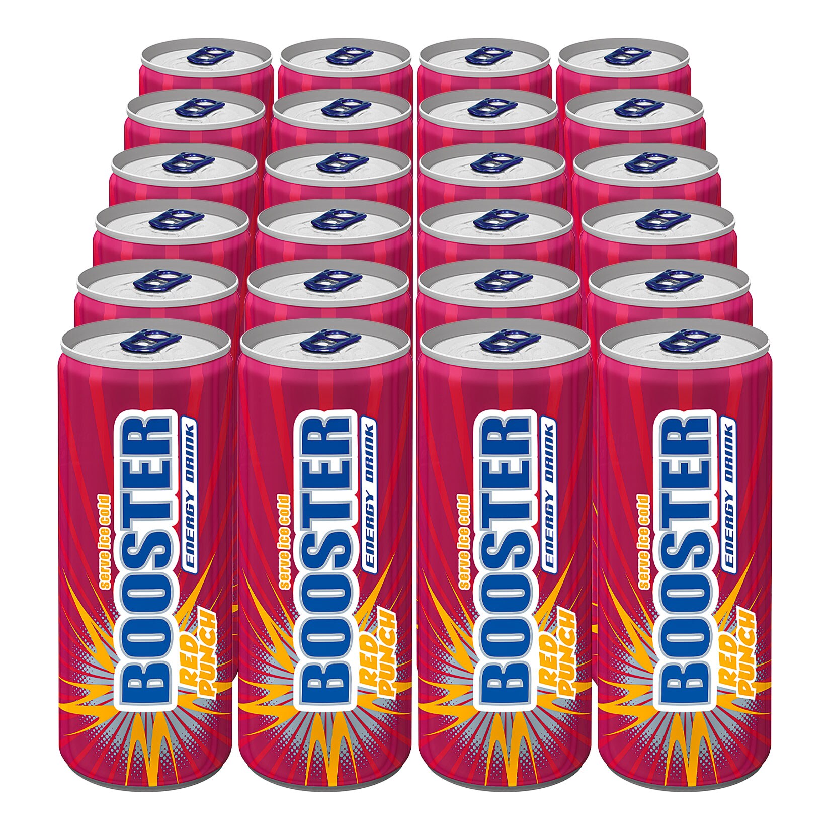 Booster Energy Drink Red Punch 0,33 Liter Dose, 24er Pack - Bild 1