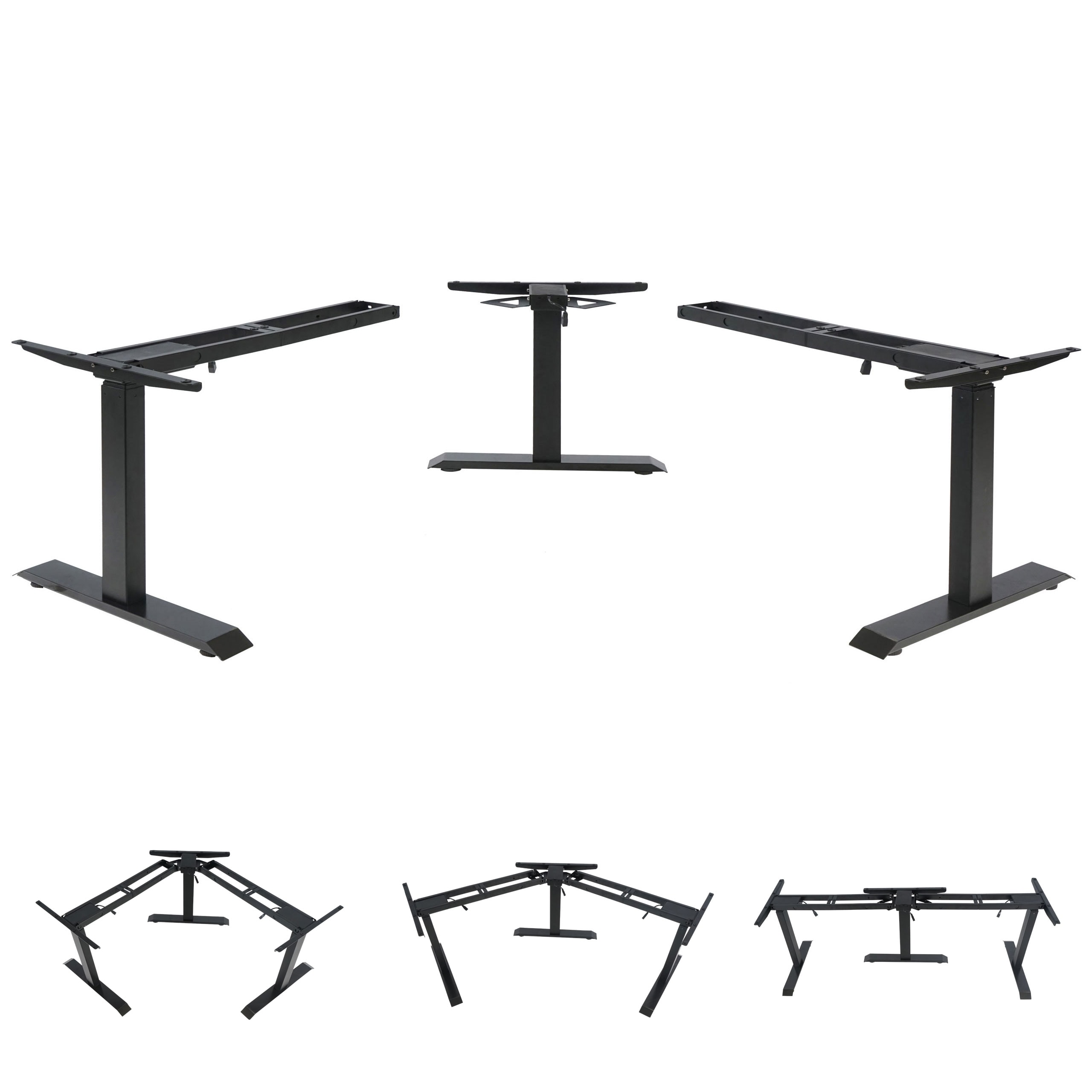 3in1 Gestell MCW-D40, variables Tischgestell, elektrisch h&ouml;henverstellbar Memory 47kg ~ schwarz - Bild 1