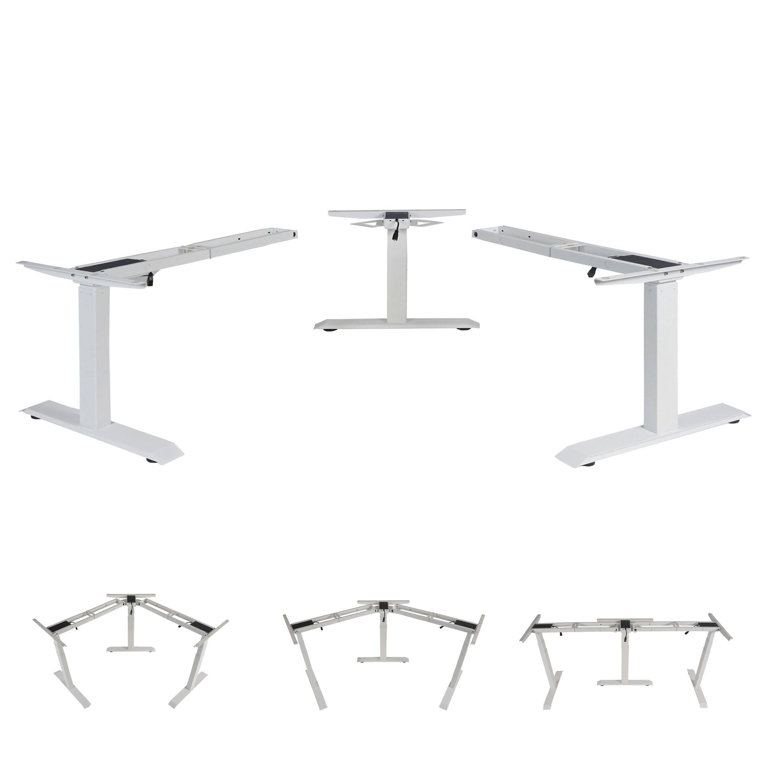 3in1 Gestell MCW-D40, variables Tischgestell, elektrisch h&ouml;henverstellbar Memory 47kg ~ wei&szlig; - Bild 1