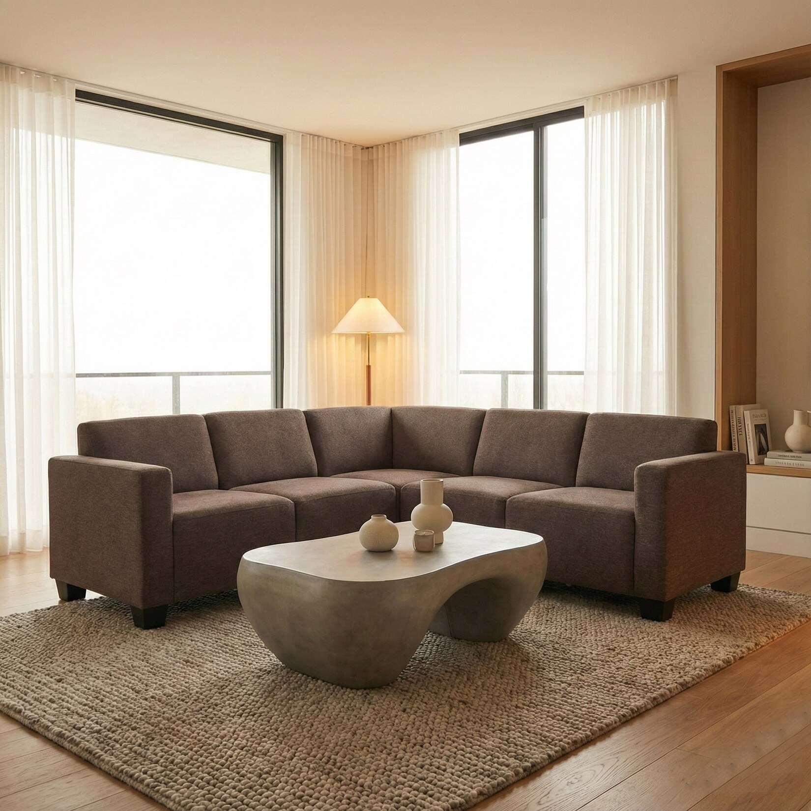 Modular Sofa-System Couch-Garnitur Moncalieri 5, Stoff/Textil ~ braun | 04057651497228