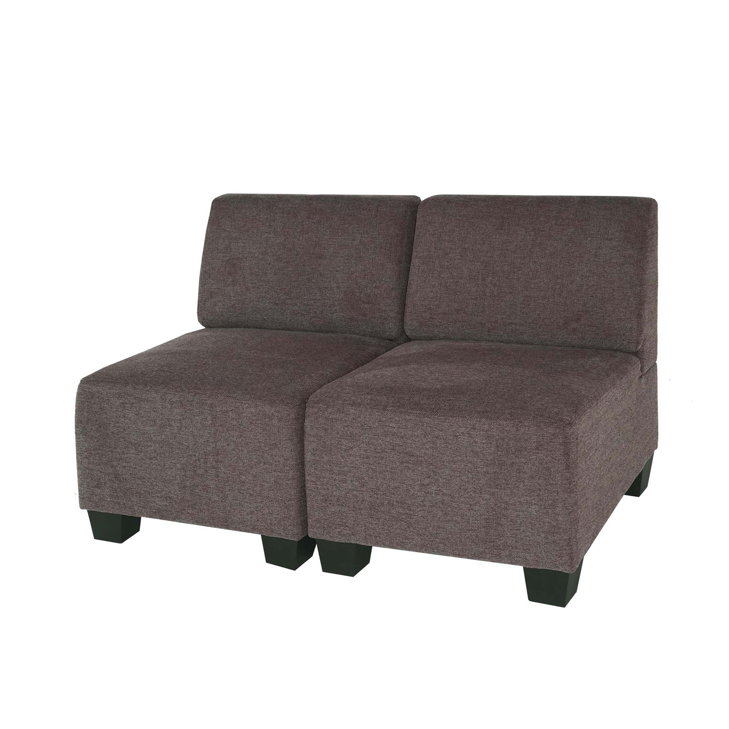 Modular 2-Sitzer Sofa Couch Moncalieri, Stoff/Textil ~ braun, ohne Armlehnen - Bild 1