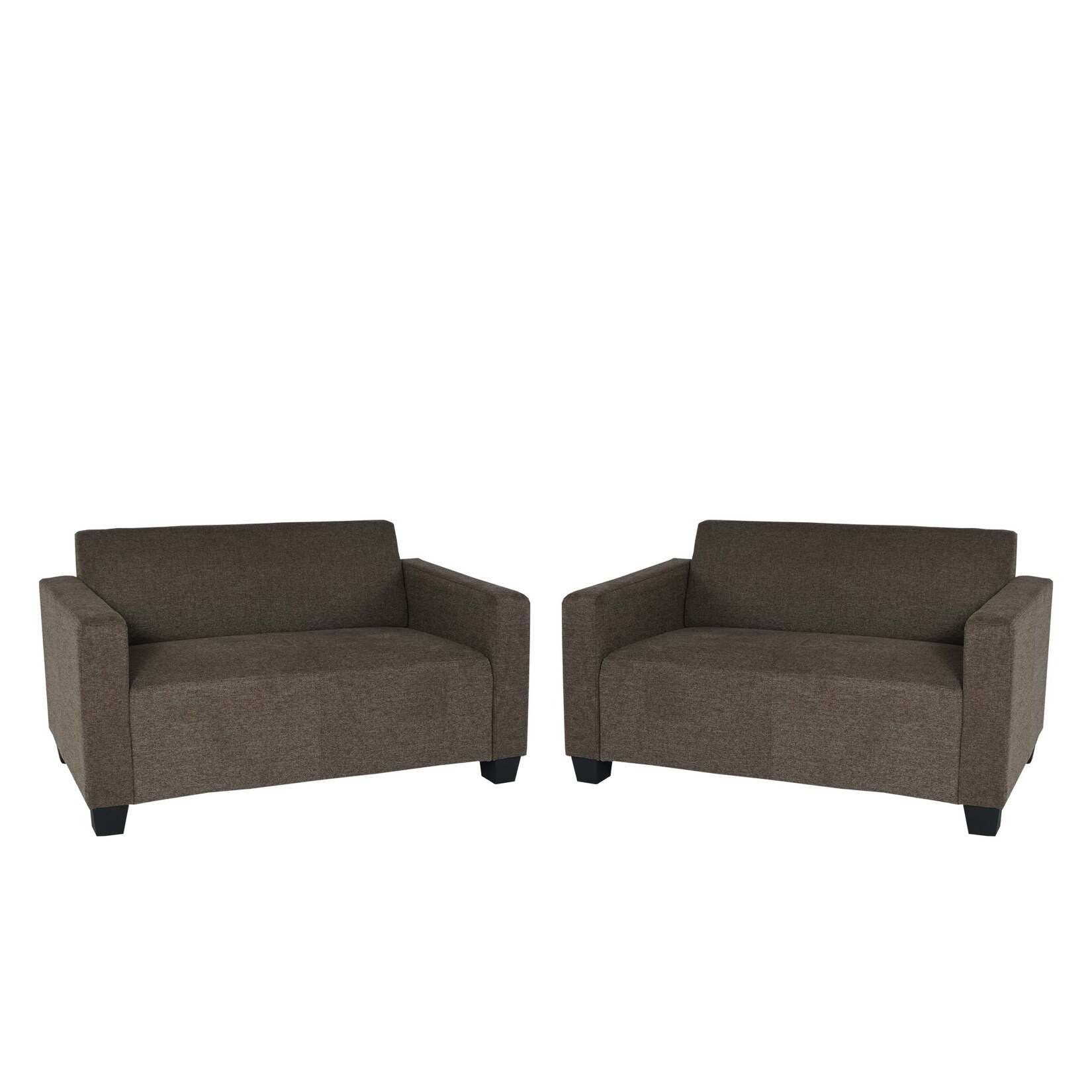 Sofa-Garnitur Couch-Garnitur 2x 2er Sofa Moncalieri Stoff/Textil ~ braun | 04057651497396