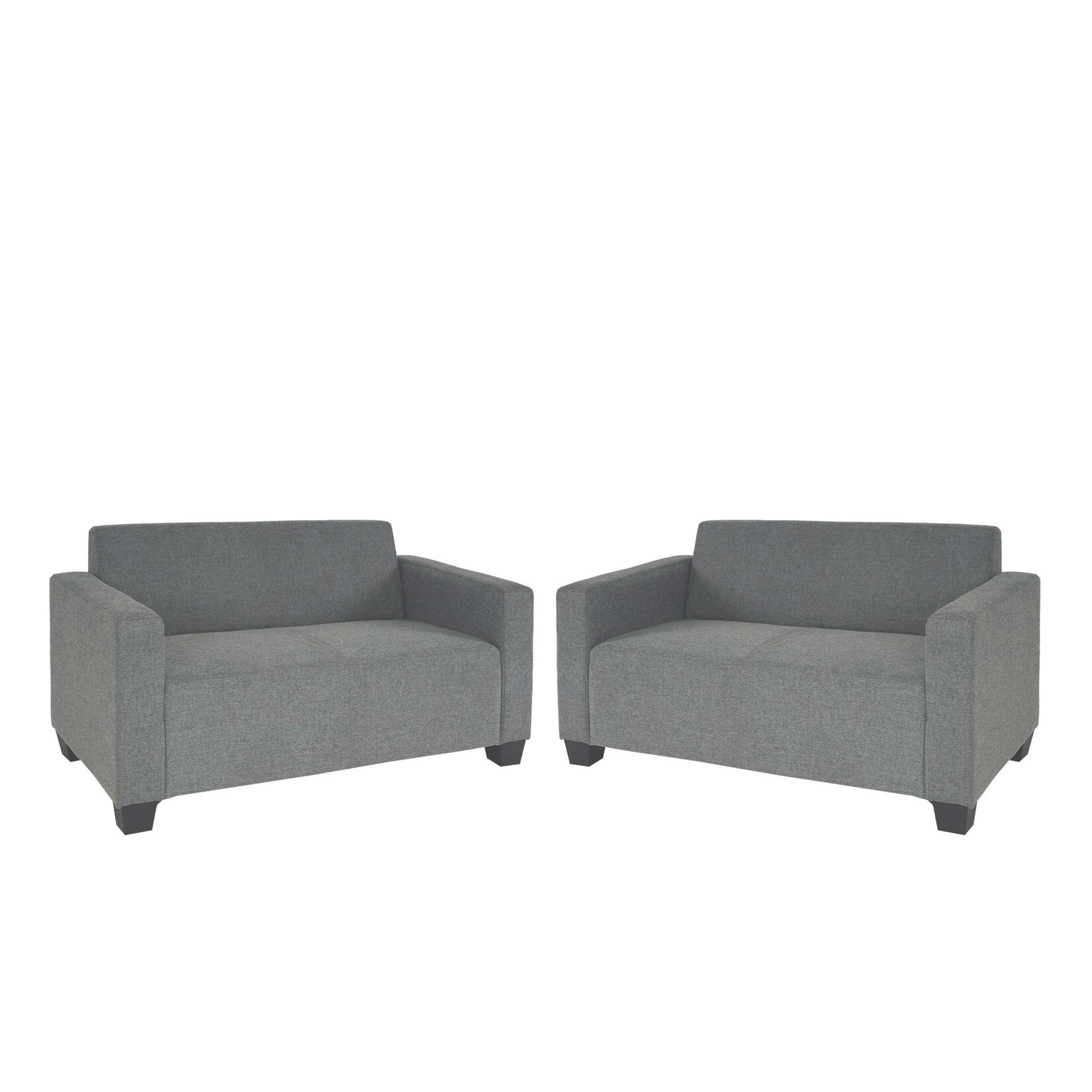 Sofa-Garnitur Couch-Garnitur 2x 2er Sofa Moncalieri Stoff/Textil ~ grau | 04057651498409
