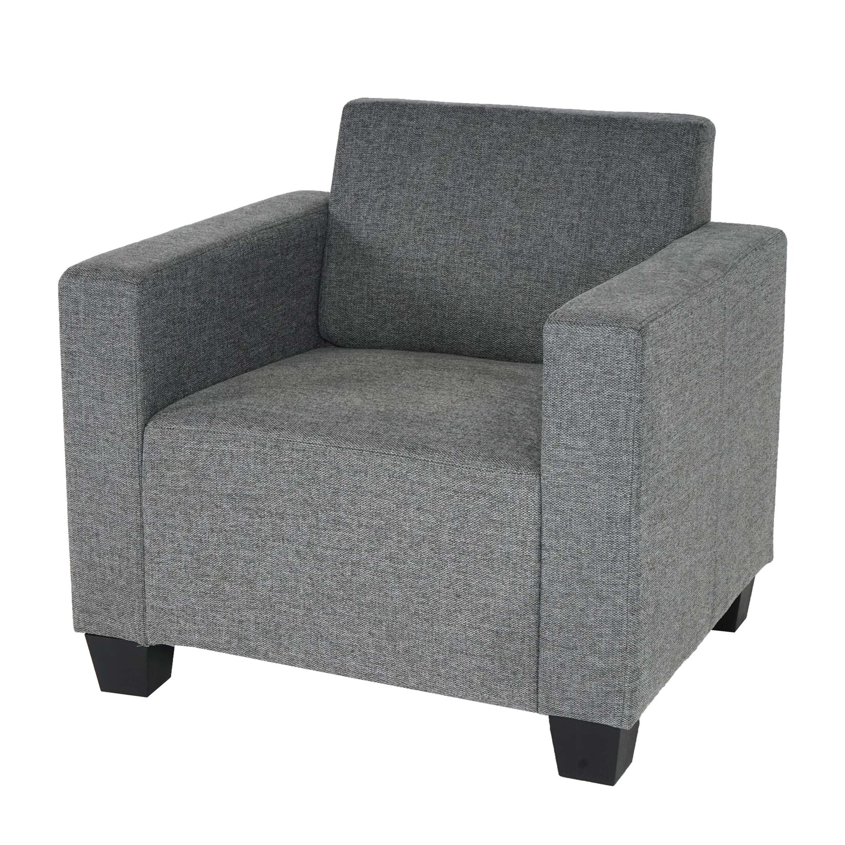 Sessel Loungesessel Moncalieri, Stoff/Textil ~ grau