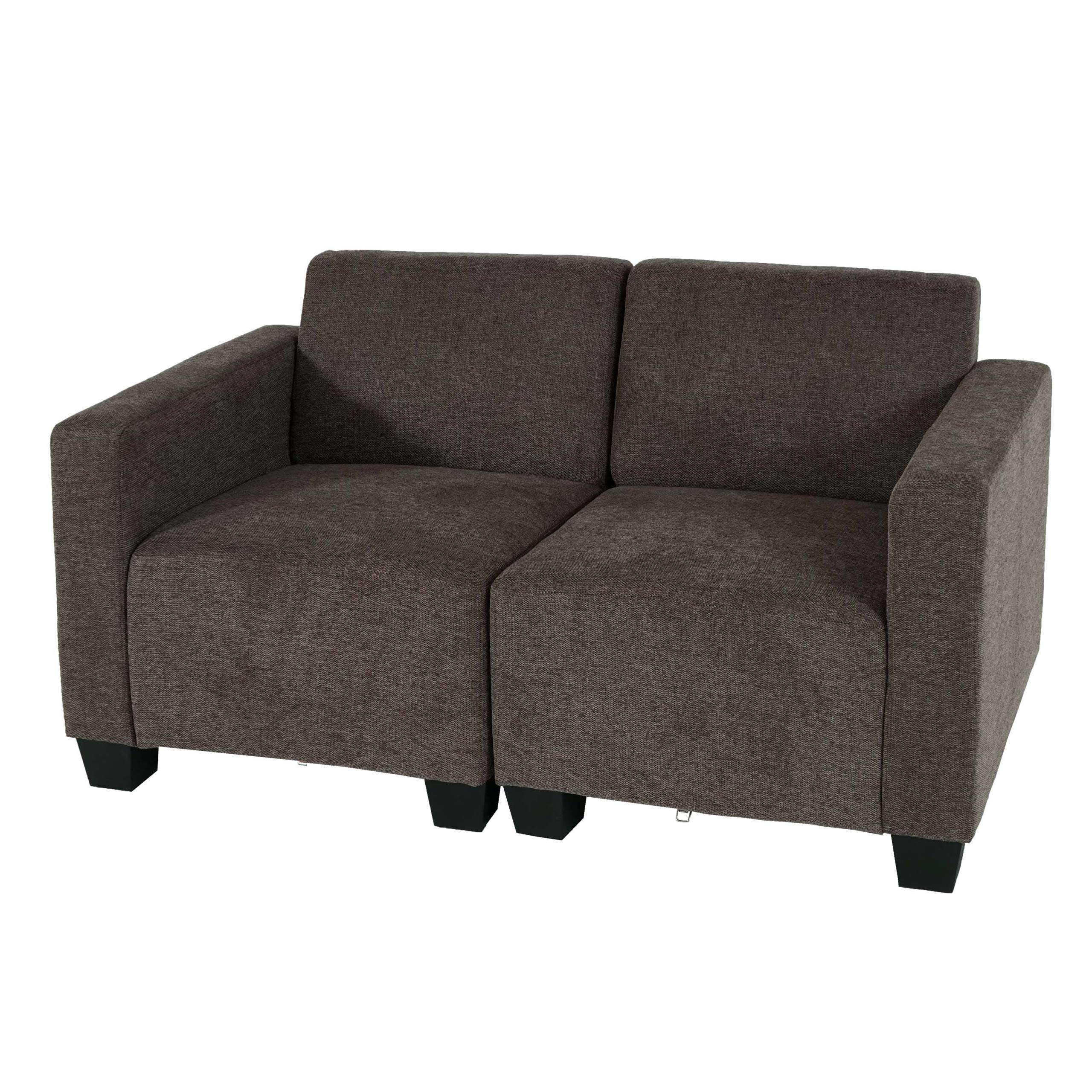 Modular 2-Sitzer Sofa Couch Moncalieri, Stoff/Textil ~ braun - Bild 1