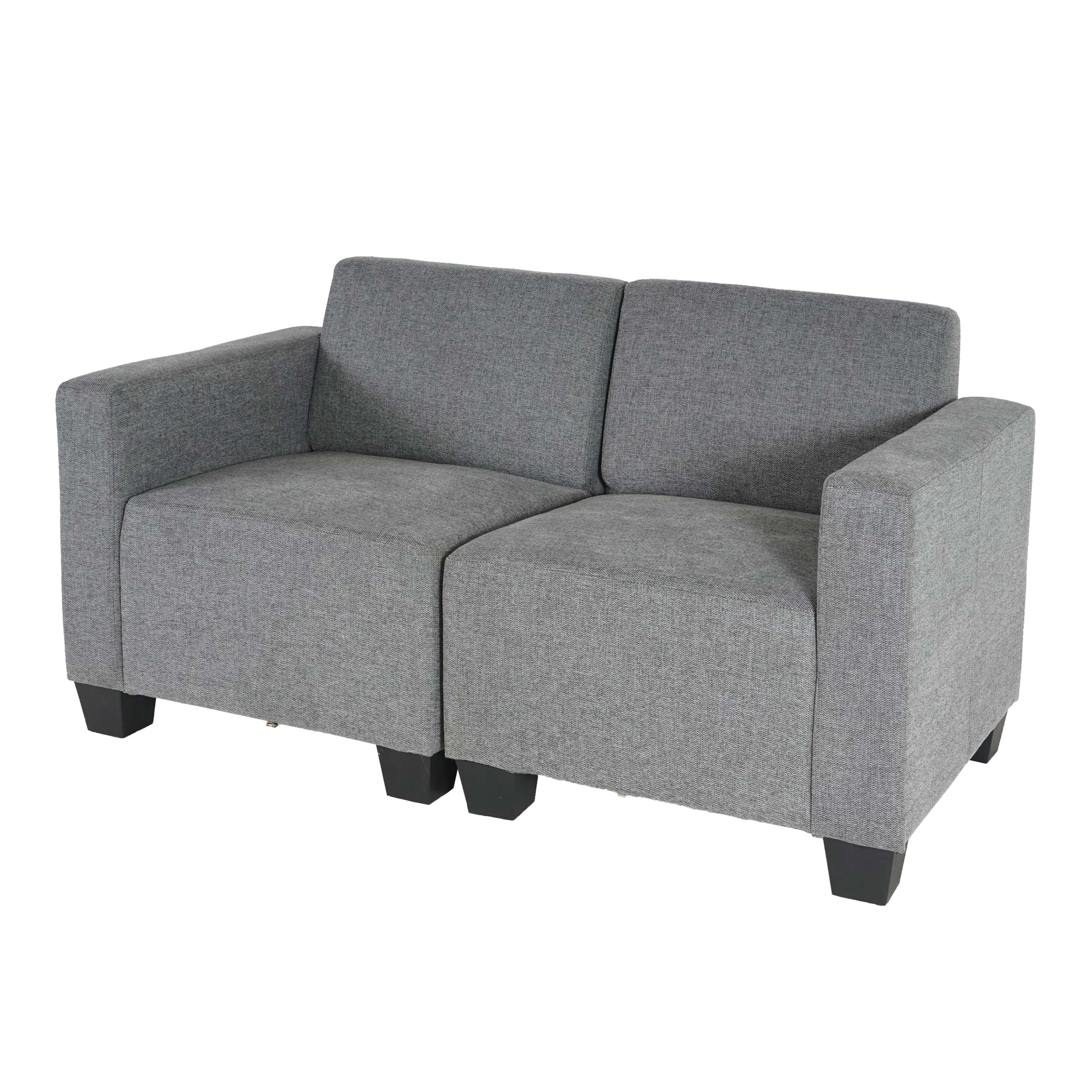 Modular 2-Sitzer Sofa Couch Moncalieri, Stoff/Textil ~ grau - Bild 1