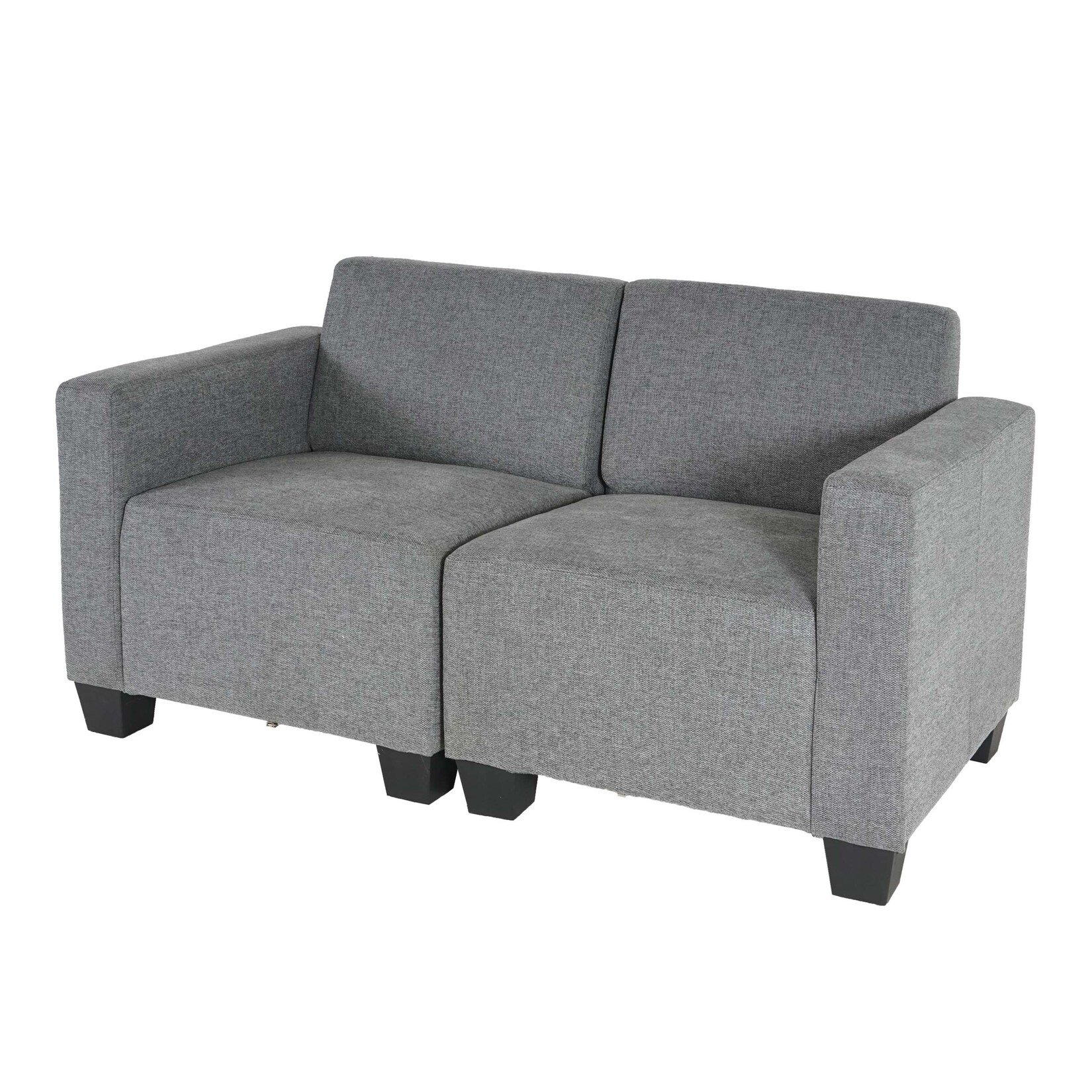 Modular 2-Sitzer Sofa Couch Moncalieri, Stoff/Textil ~ grau | 04057651498379