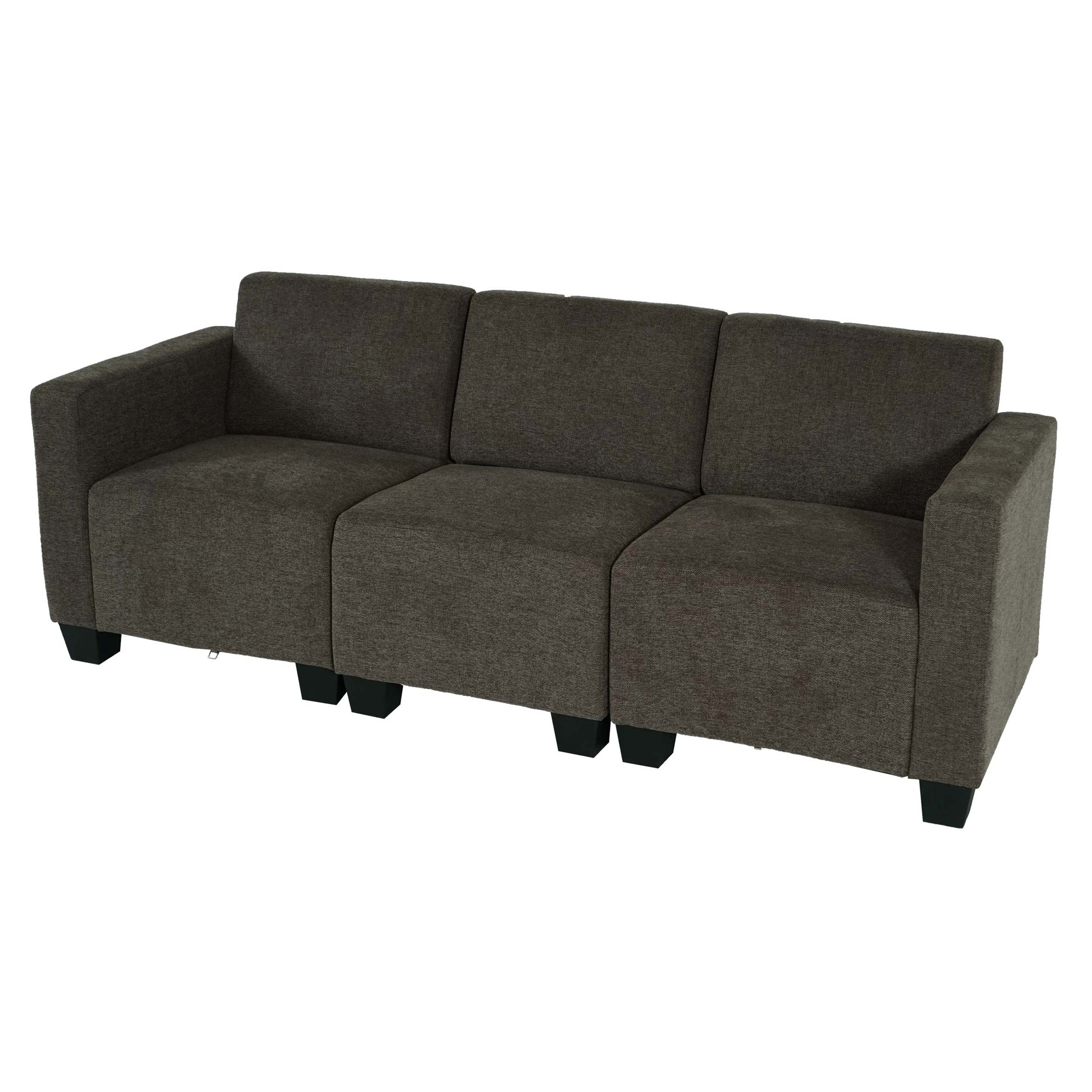Modular 3-Sitzer Sofa Couch Moncalieri, Stoff/Textil ~ braun - Bild 1