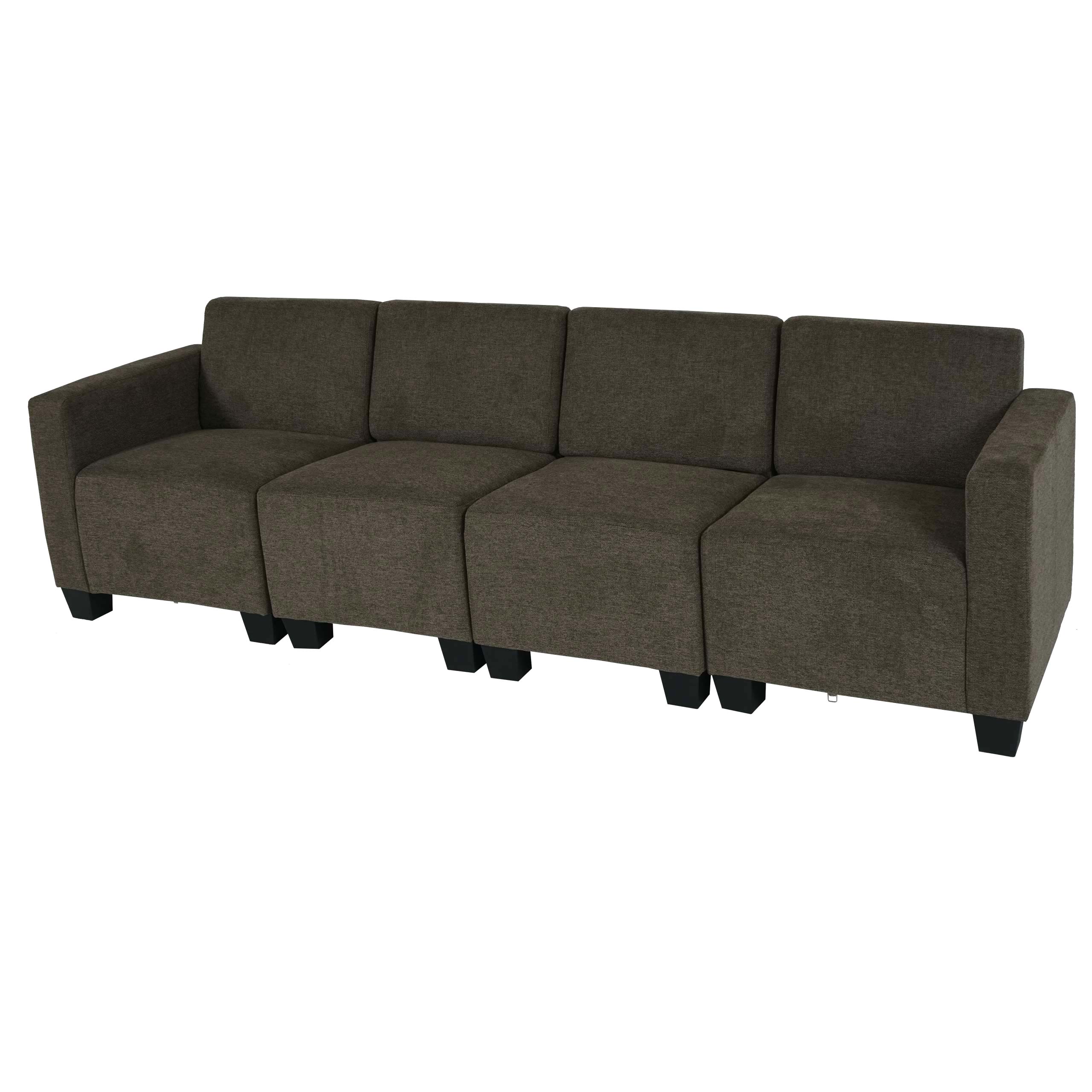 Modular 4-Sitzer Sofa Couch Moncalieri, Stoff/Textil ~ braun - Bild 1