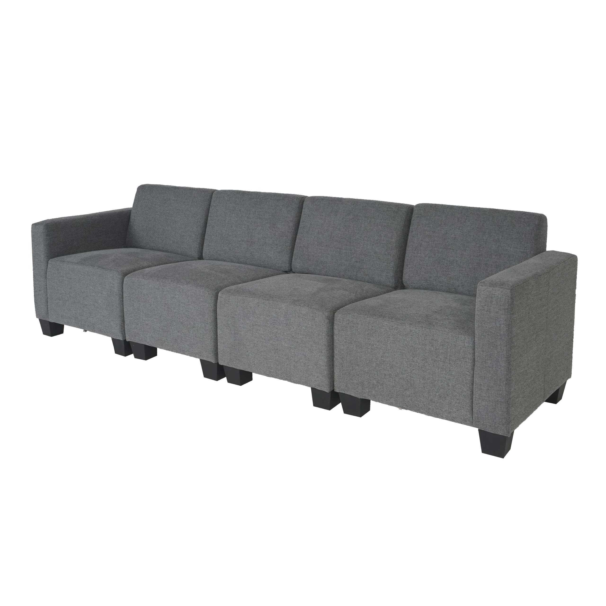 Modular 4-Sitzer Sofa Couch Moncalieri, Stoff/Textil ~ grau - Bild 1