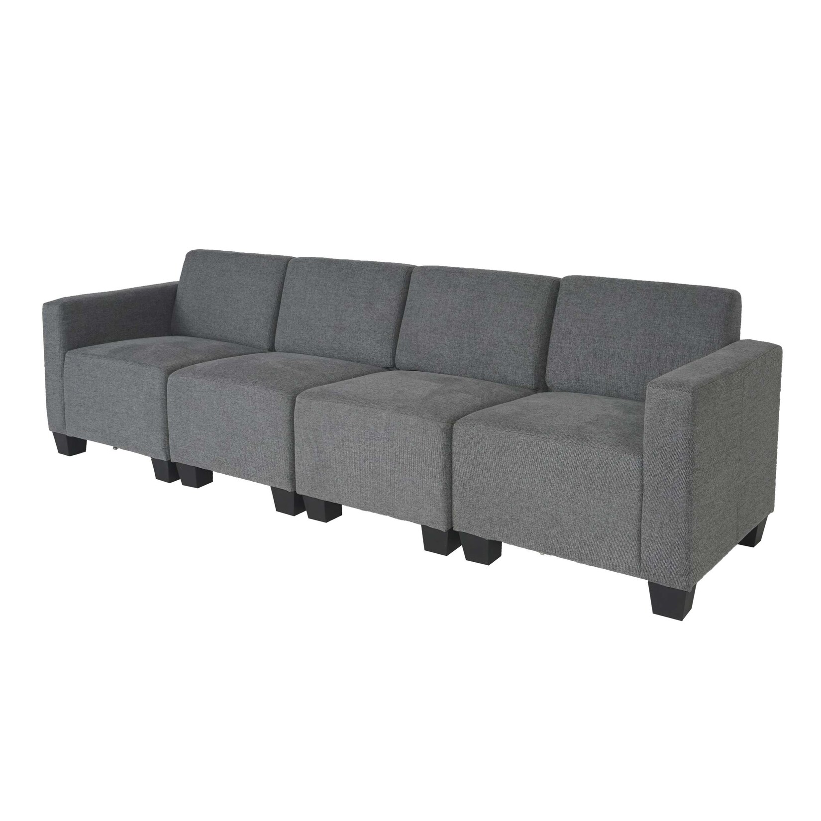 Modular 4-Sitzer Sofa Couch Moncalieri, Stoff/Textil ~ grau | 04057651510897