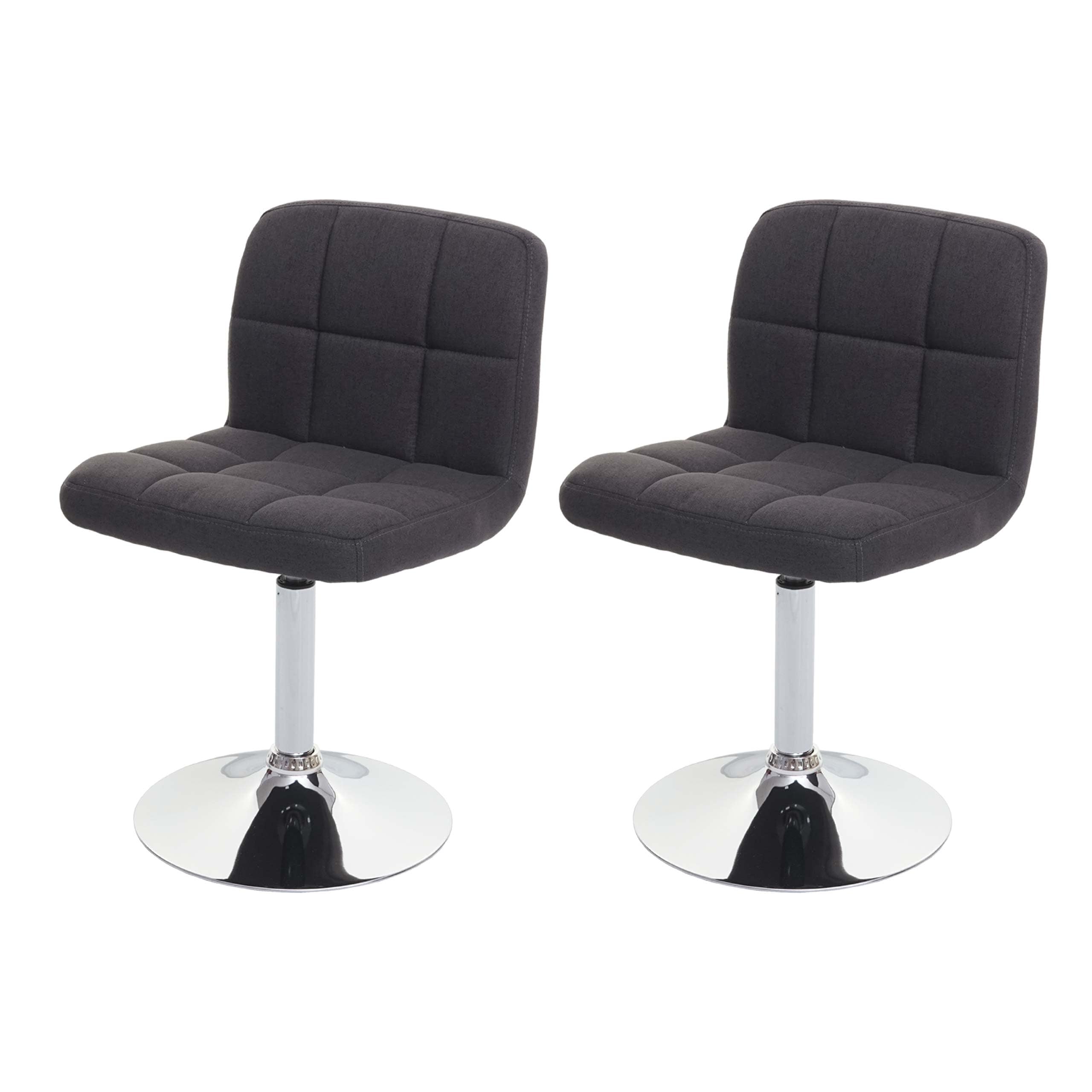 2er-Set Esszimmerstuhl Cadiz, K&uuml;chenstuhl Stuhl, Stoff/Textil Chrom drehbar MVG-zertifiziert ~ dunkelgrau - Bild 1